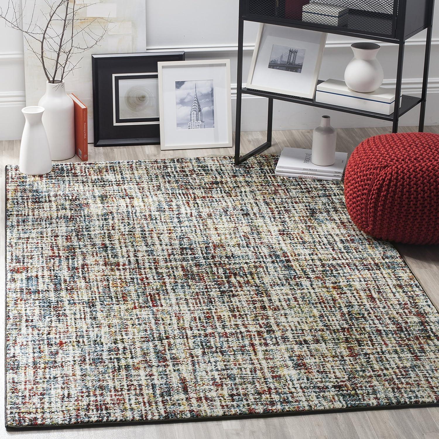 Multicolor Floral Hand-knotted Synthetic Area Rug