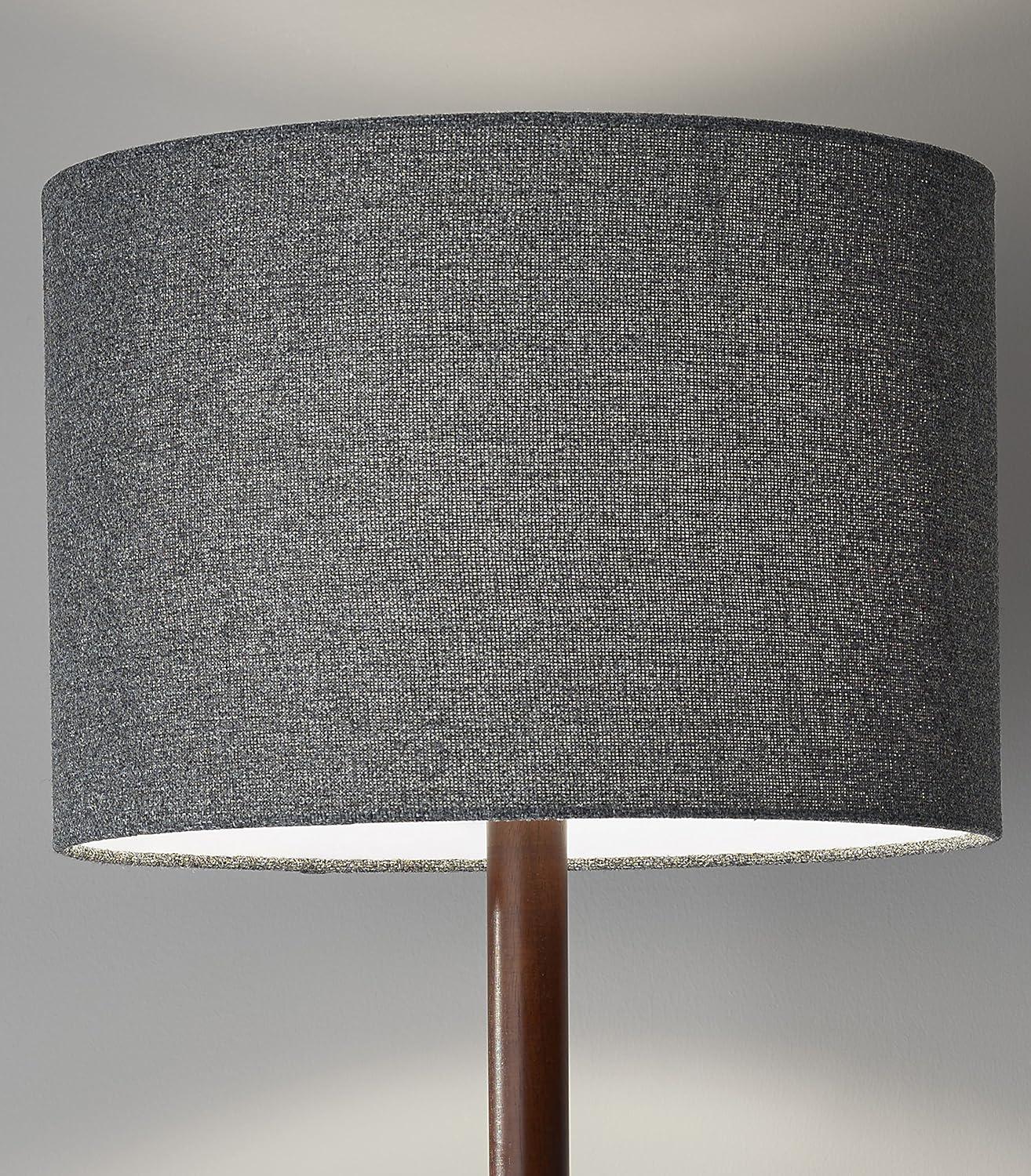 Ellis 58.5'' Walnut Wood Grain Floor Lamp with Textured Dark Gray Shade