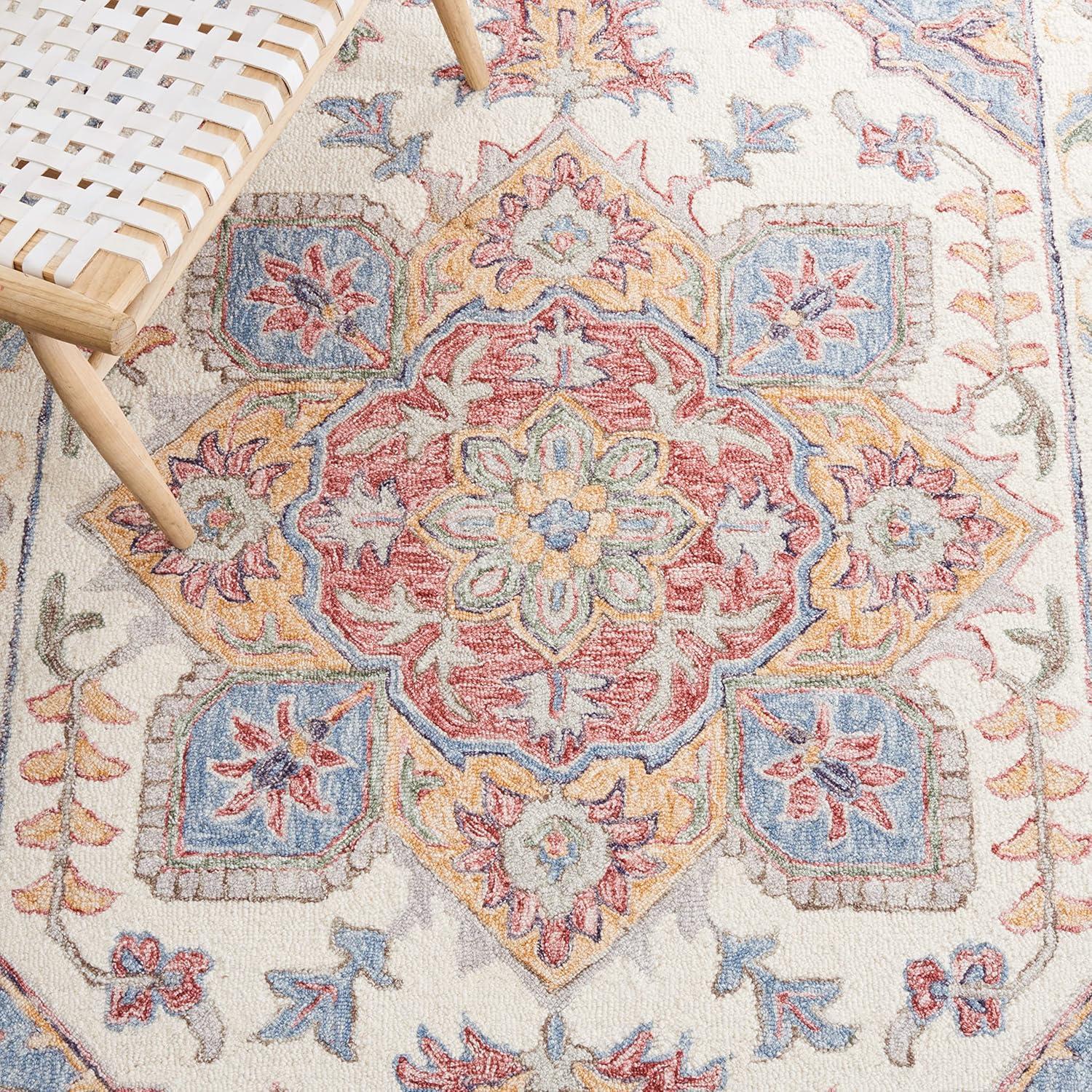 Metro MET352 Hand Tufted Indoor Area Rug - Ivory/Rust - 5'x8' - Safavieh