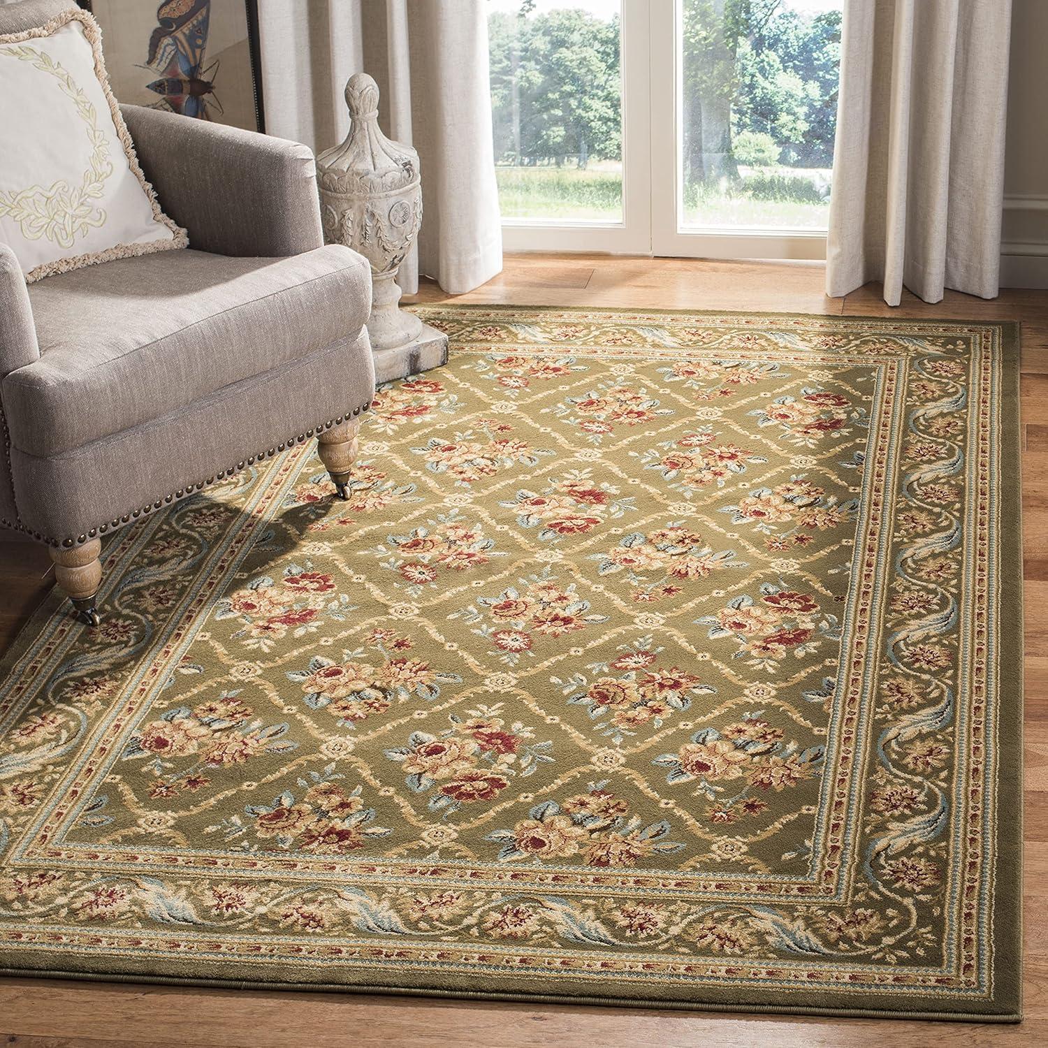Lyndhurst LNH556 Power Loomed Area Rug - Green/Green - 5'3"x7'6" - Safavieh.