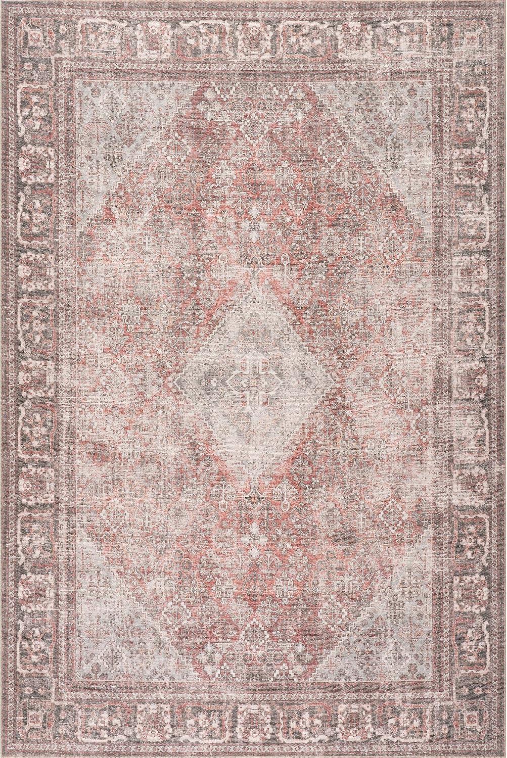 Nuloom Hillstone Collection Maybelle Traditional Vintage Medallion Area Rug, 7' 10" x 10', Grey