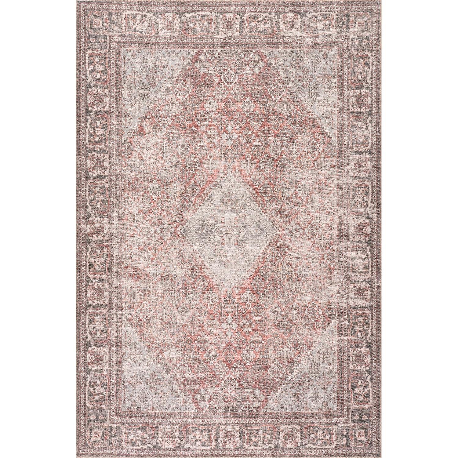 Nuloom Hillstone Collection Maybelle Traditional Vintage Medallion Area Rug, 9' x 12', Grey