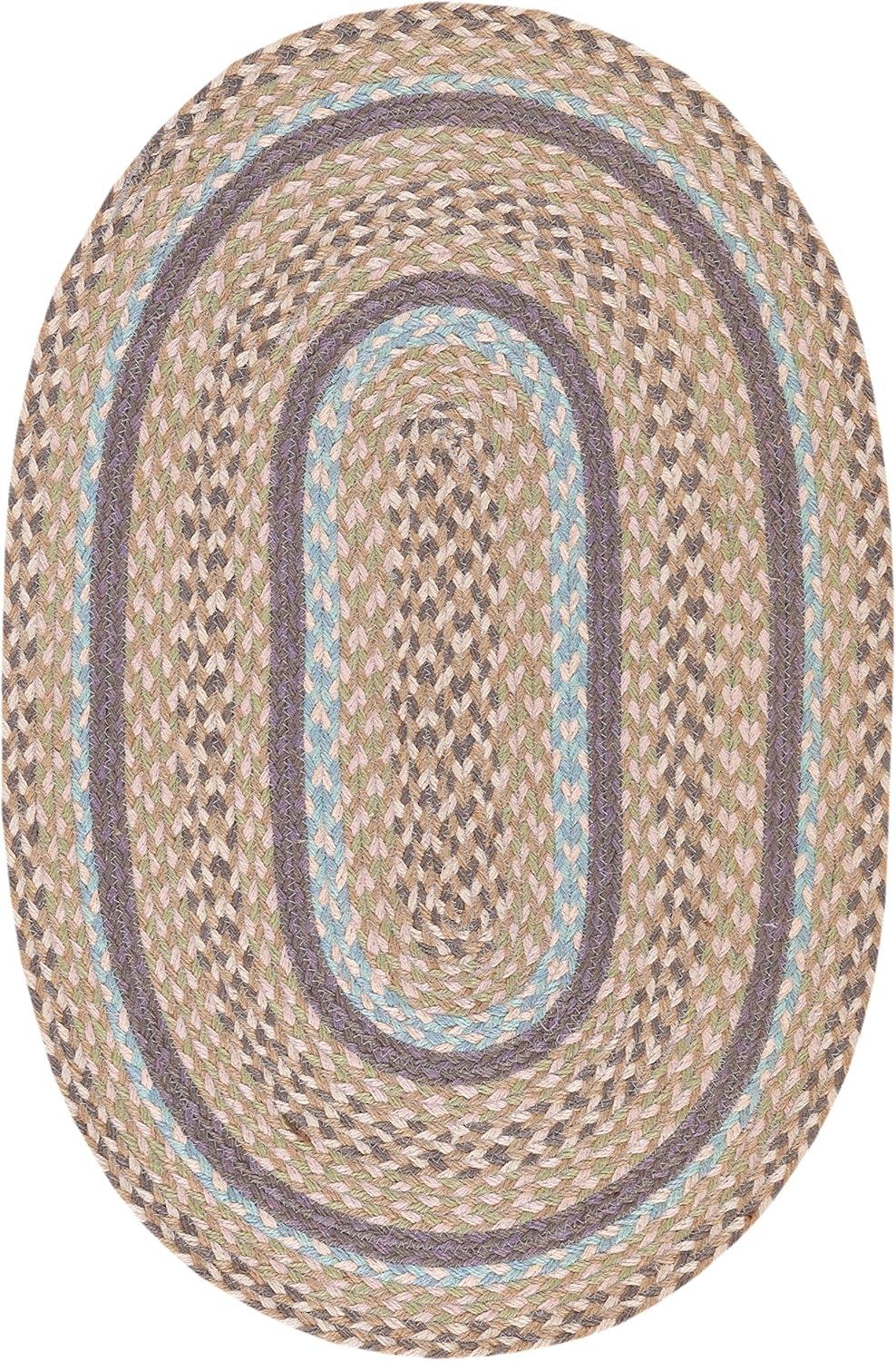 Cape Cod CAP241 Hand Woven Area Rug - Blue/Olive - 6'x9' Oval - Safavieh.
