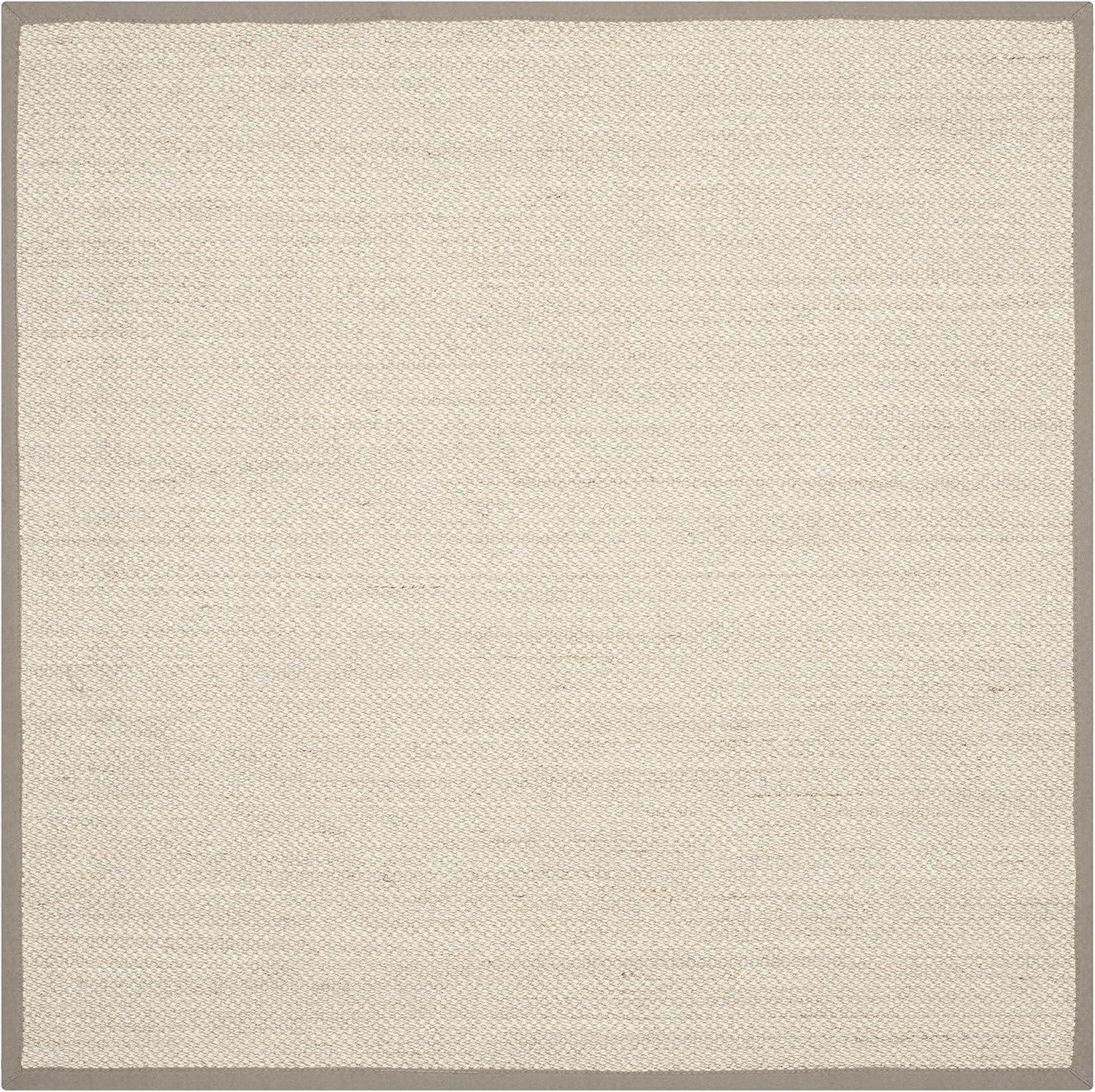 Natural Fiber NF143 Power Loomed Indoor Area Rug - Marble/Khaki - 6'x6' - Safavieh.