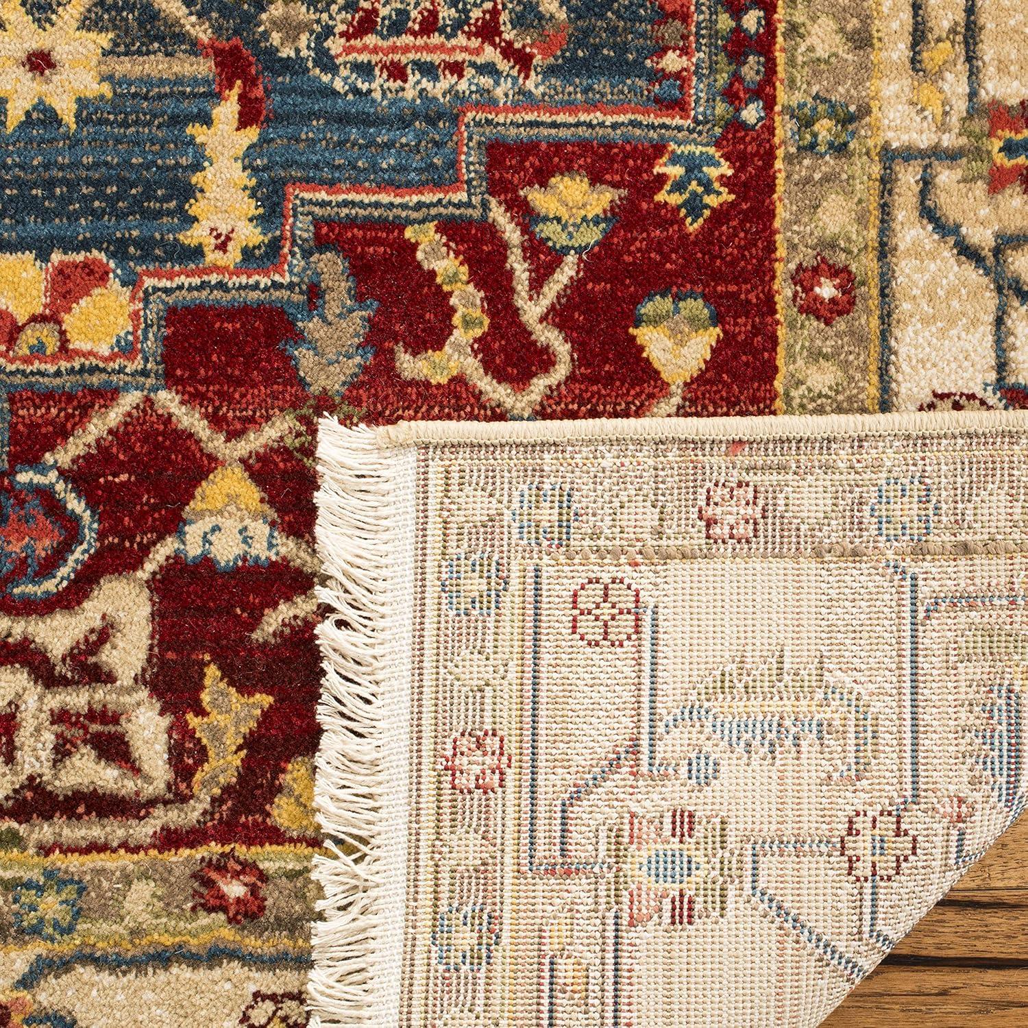 Kashan KSN306 Power Loomed Runner Rug - Ivory/Blue - 2'6"x8' - Safavieh