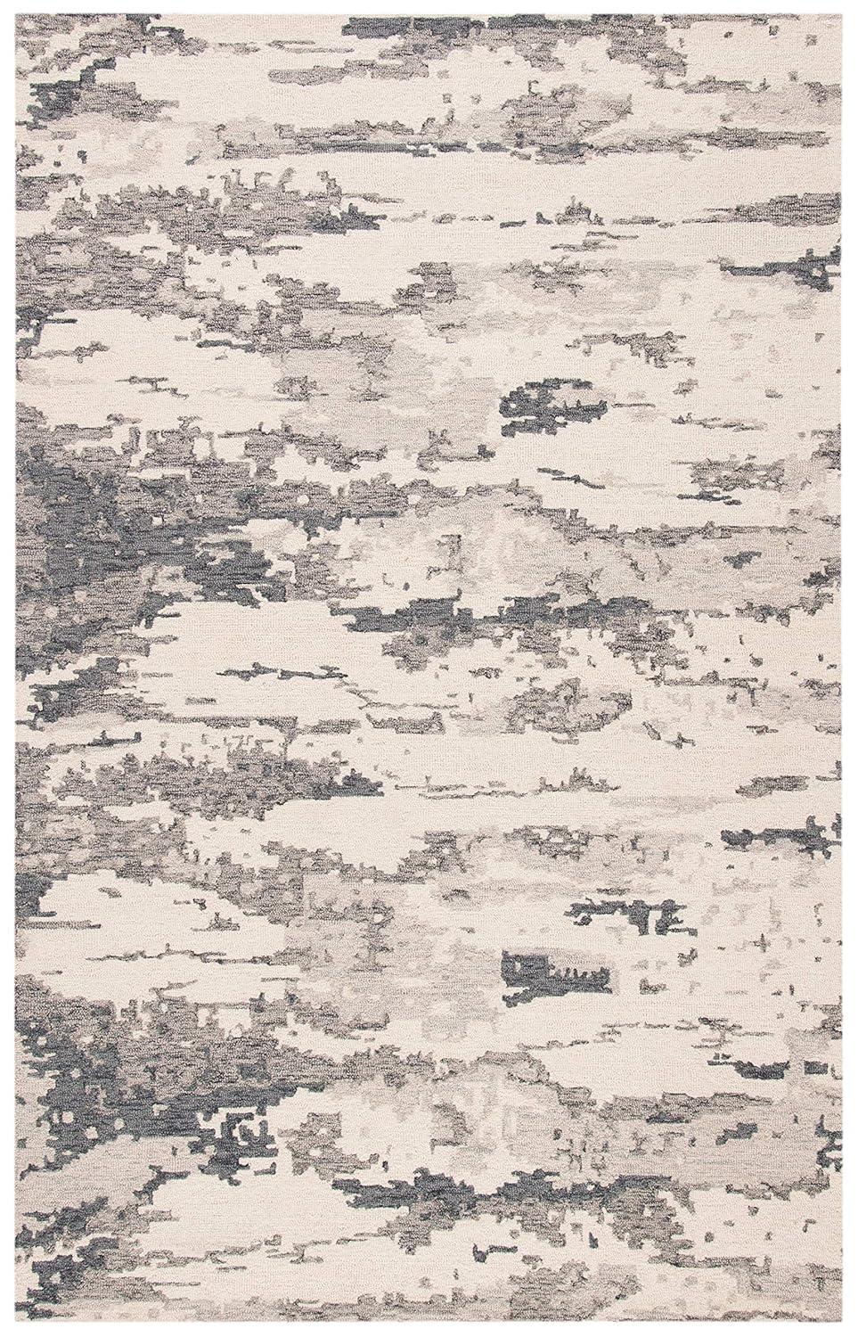 Abstract ABT465 Handmade Indoor Accent Rug - Charcoal/Ivory - 2'-3"x4' - Safavieh