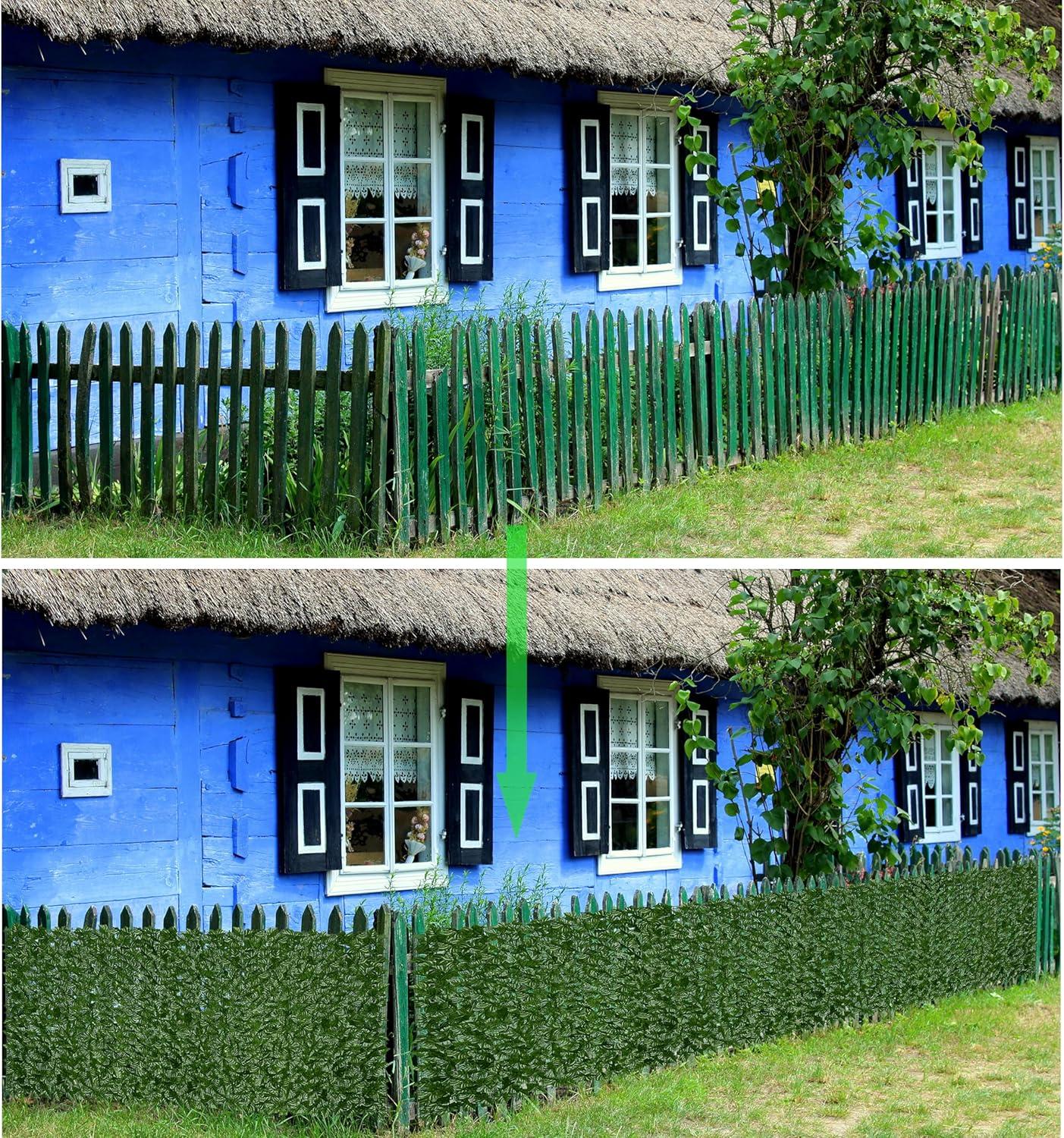 Green 40x120 Inch Artificial Ivy Privacy Fence Screen