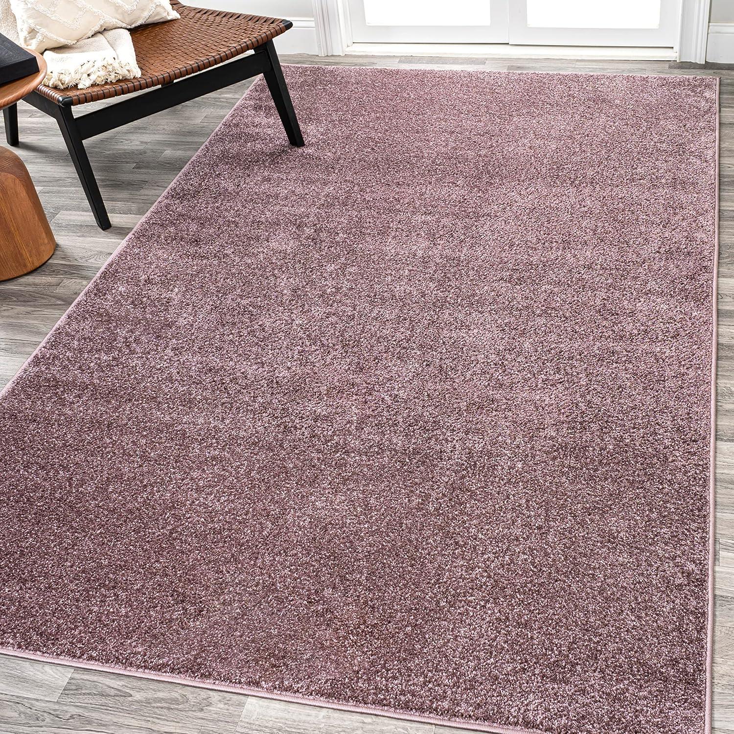 8'x10' Haze Solid Low-Pile, Light Purple - JONATHAN Y