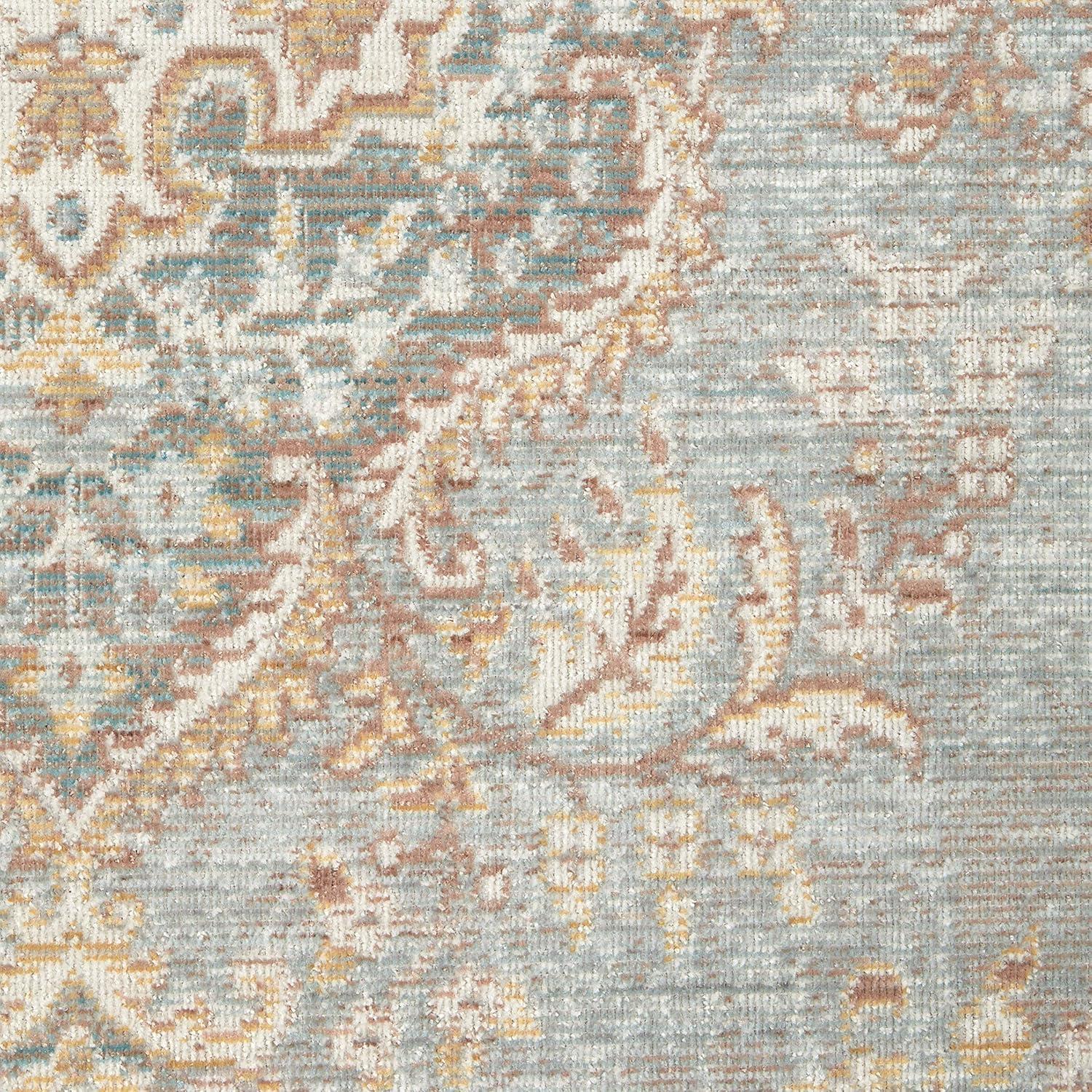 Momeni 5'3"x7'3" Isabella Kimora Machine Loomed Area Rug Blue: Classic Medallion Pattern, Low Pile, Indoor Use