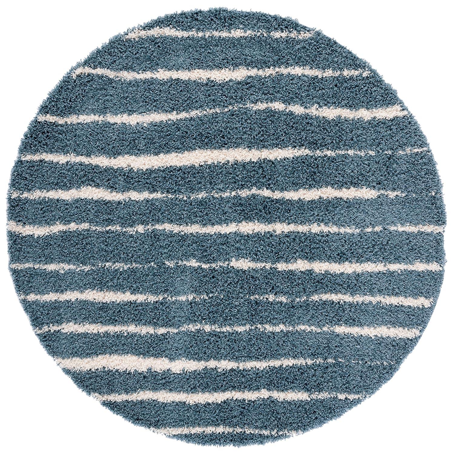 Breakwater Bay Evgeniy Venus Shag 600 Performance Striped Rug