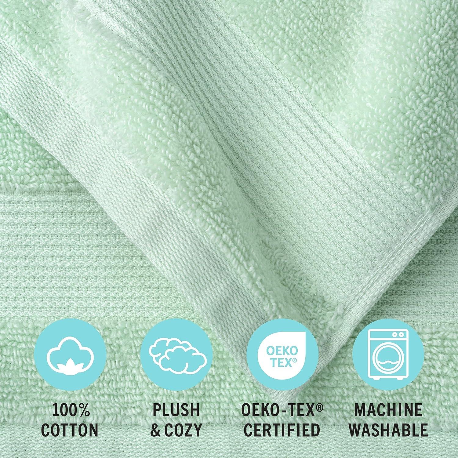 Mint Green 100% Cotton 6-Piece Bath Towel Set