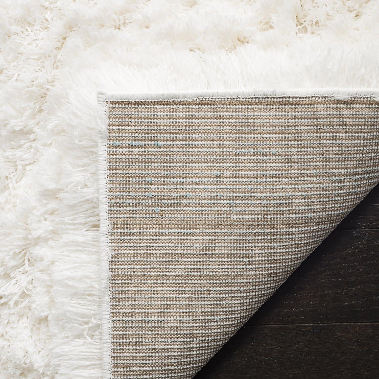 Polar Shag PSG800 Power Loomed Indoor Area Rug - 8'x10' - White - Safavieh