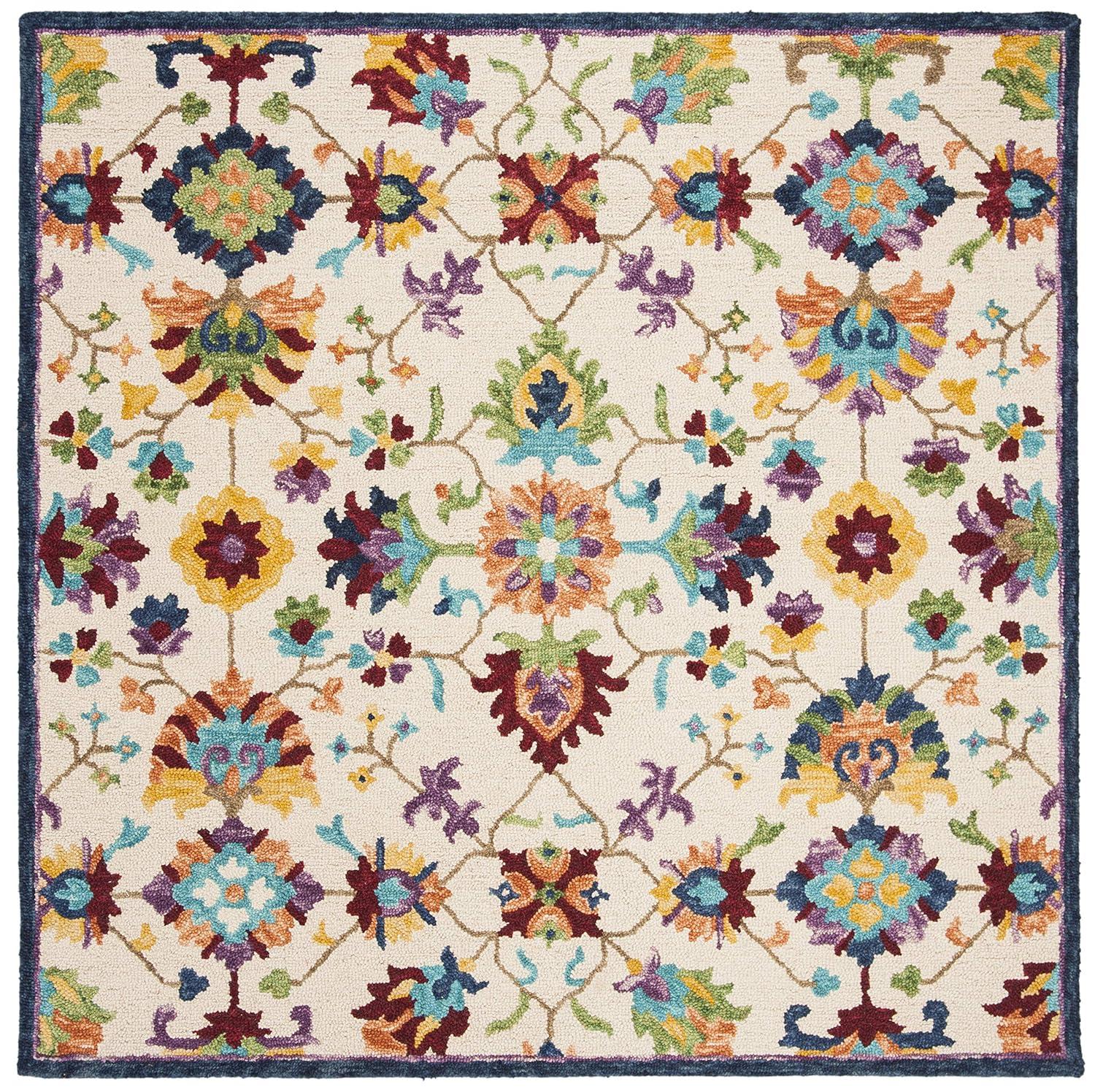 Safavieh ASPEN, IVORY / BLUE, 7' X 7' Square, Area Rug, APN509A-7SQ