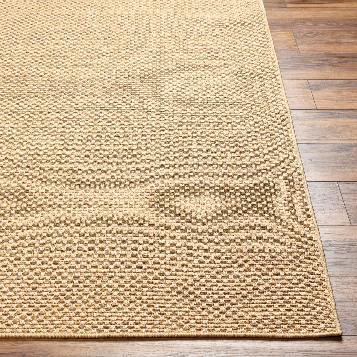 Pismo Beach Natural Tone Checker Weave 2'x3' Synthetic Area Rug