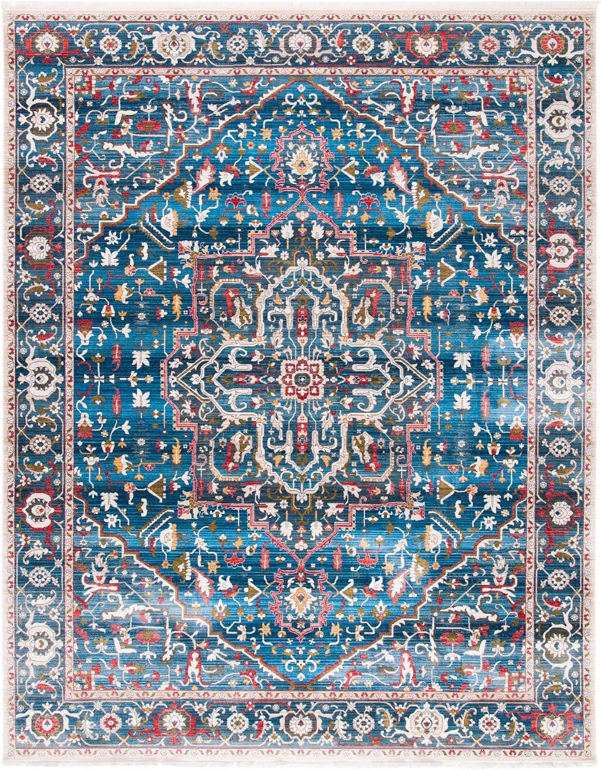 Vintage Persian VTP479 Power Loomed Area Rug - Blue/Ivory - 8'x10' - Safavieh.