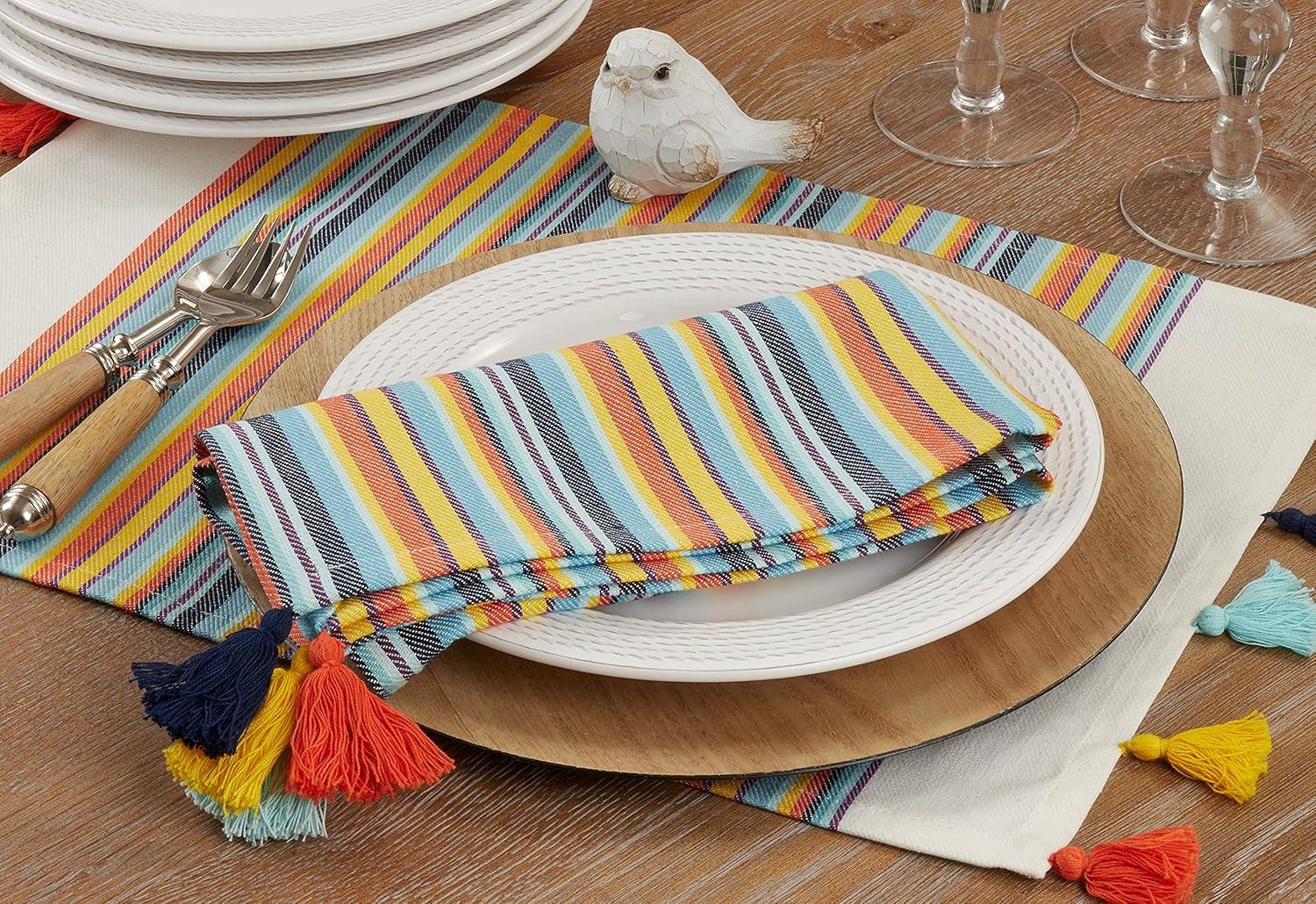 Valentina Cotton Striped Square Napkin