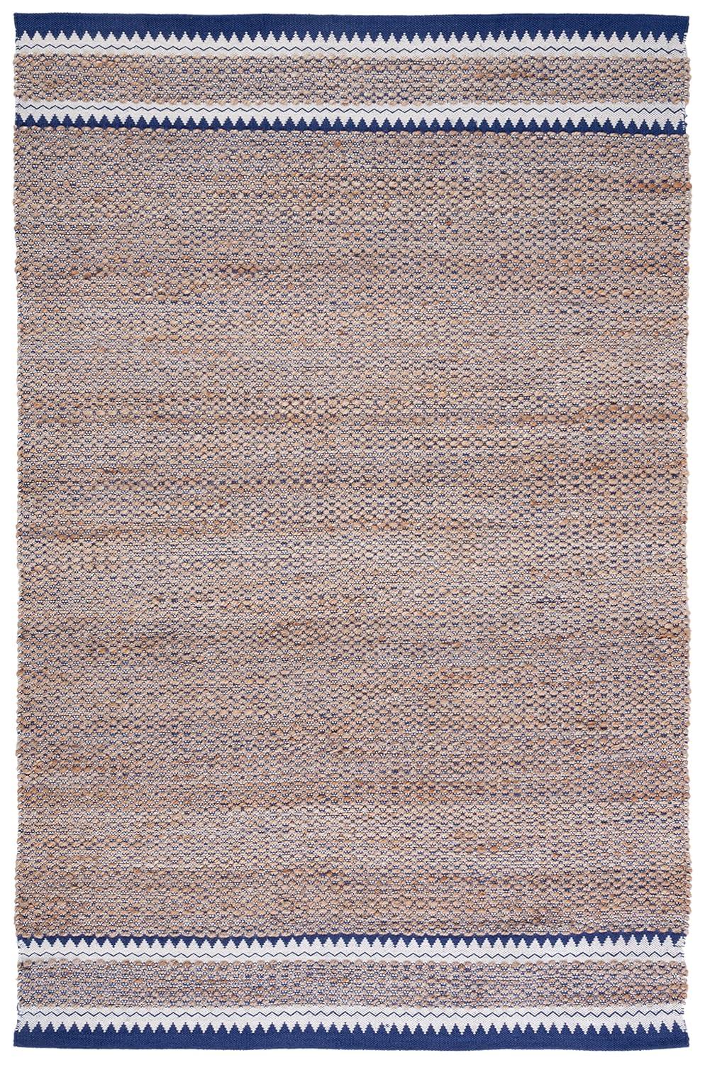Natural Fiber NF874 Hand Woven Indoor Accent Rug - Natural/Navy - 3'x5' - Safavieh