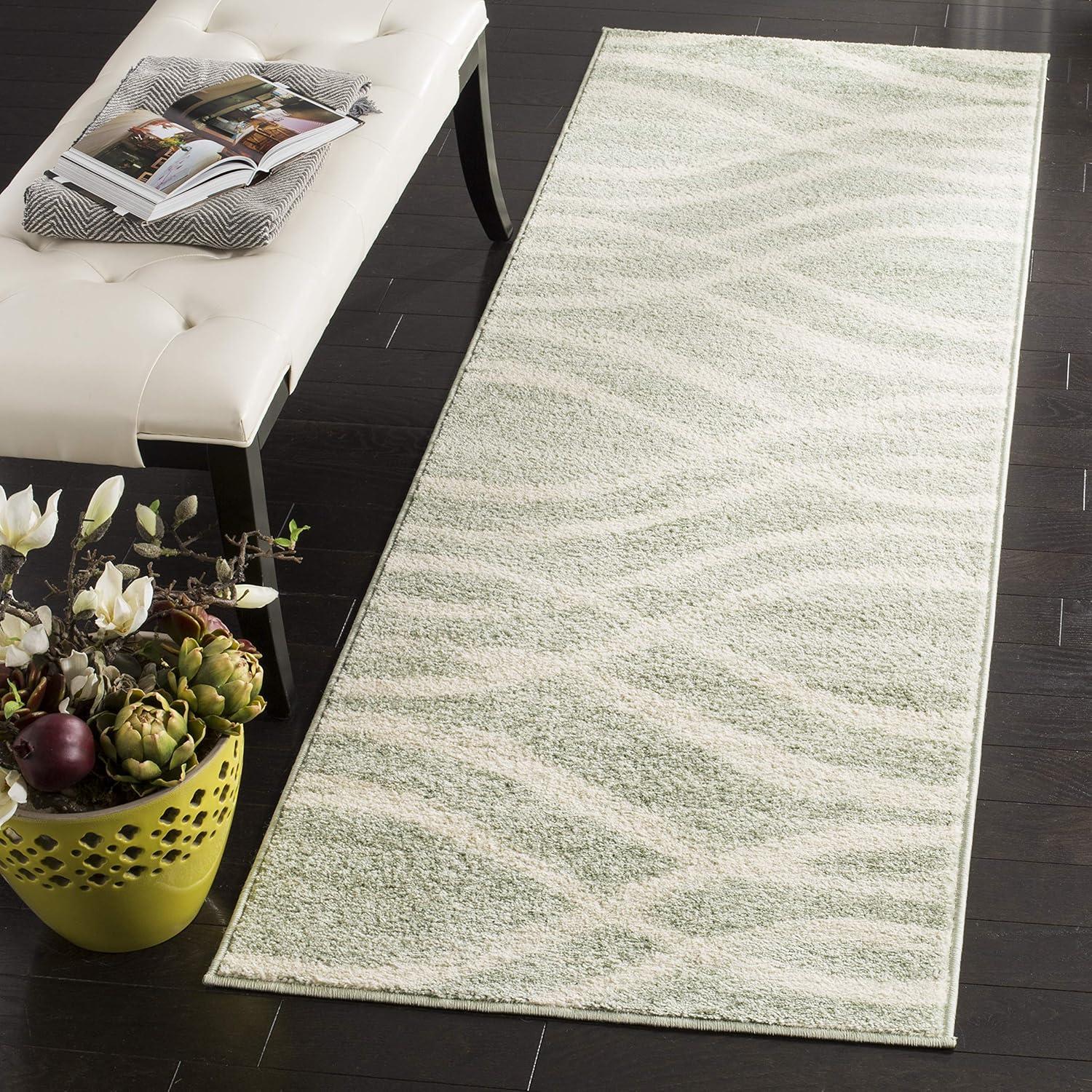 Adirondack ADR125 Machine Made Indoor Area Rug - Sage/Cream - 4'x4' - Safavieh