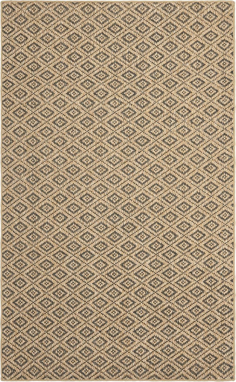 SAFAVIEH Palm Beach Winslow Geometric Area Rug, Natural/Black, 8' x 10'