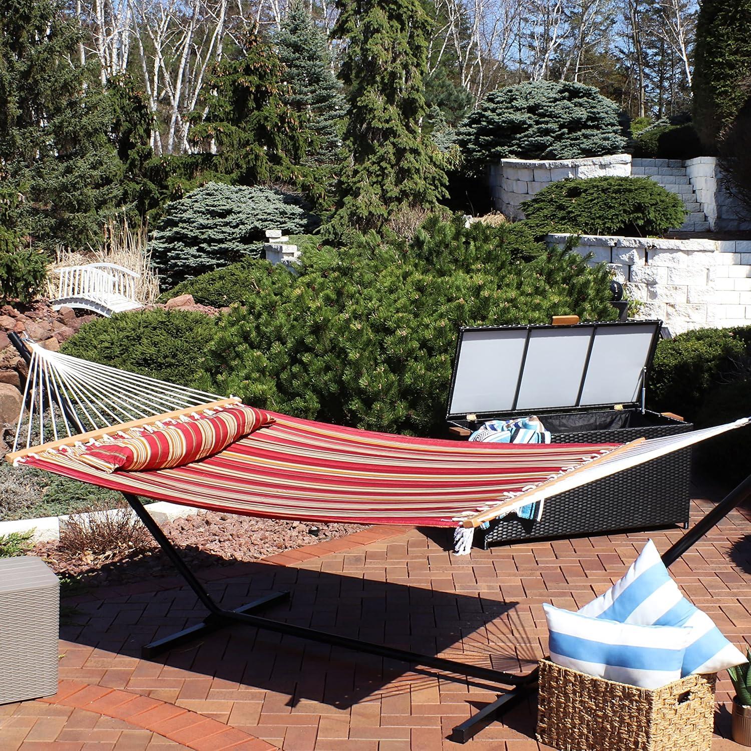 2-Person Quilted Polyester Spreader Bar Hammock