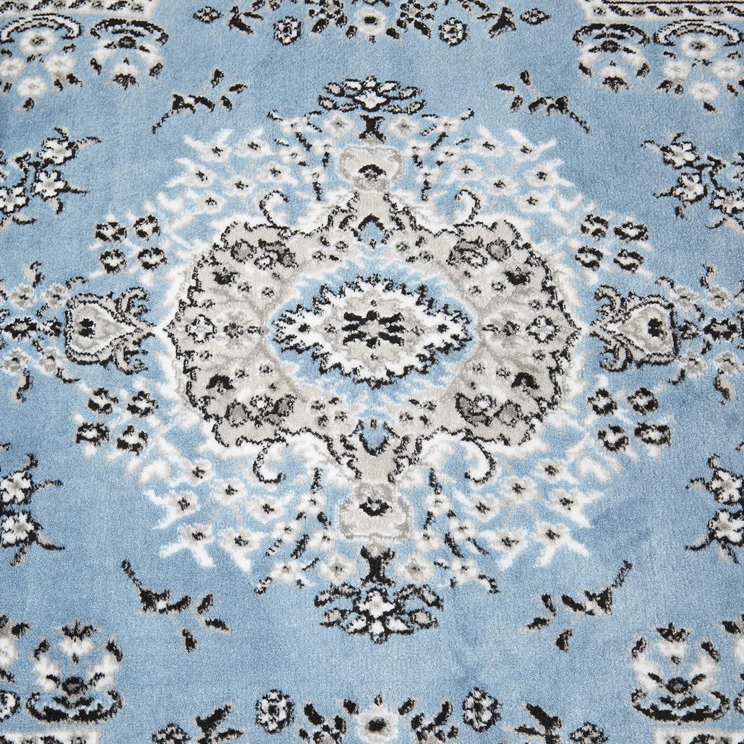 Home Dynamix Premium Sakarya Traditional Medallion Area Rug, Blue/Grey, 9'2"x12'5"