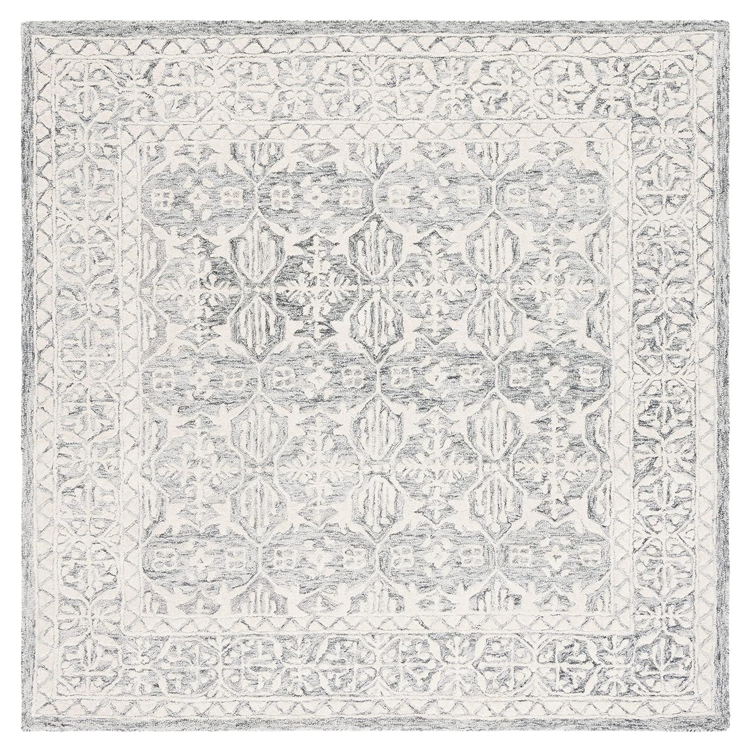 Metro MET903 Hand Tufted Indoor Area Rug - Dark Pink/Ivory - 6'x6' - Safavieh