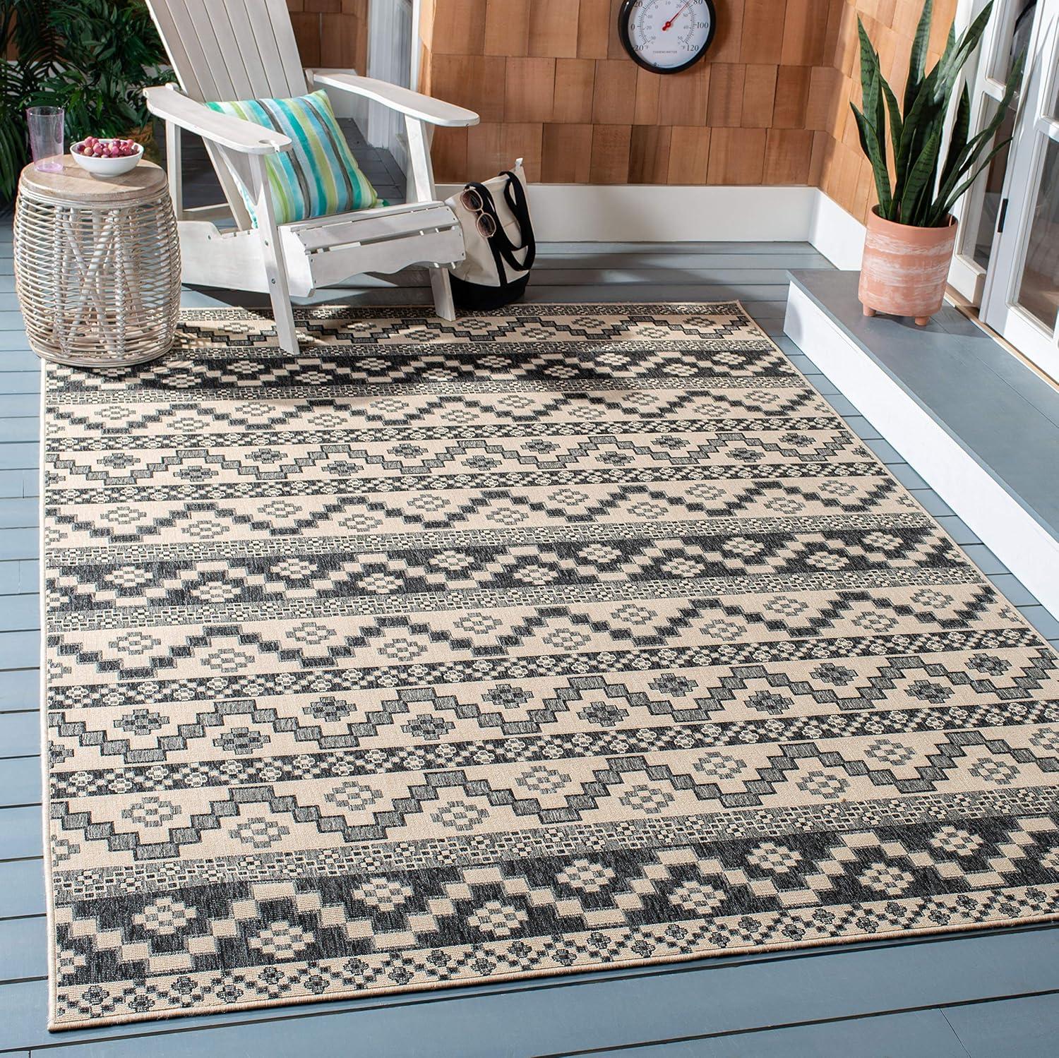 Veranda VER095 Power Loomed Indoor/Outdoor Area Rug - Rust/Red - 6'7"x9'6" - Safavieh.