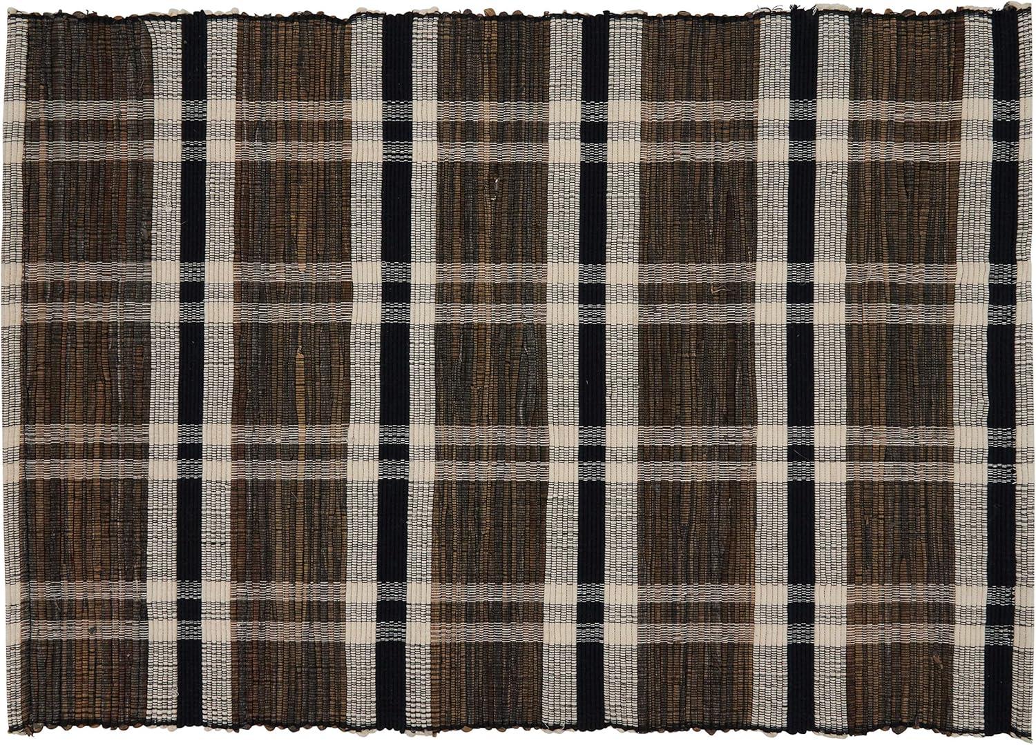 Saro Lifestyle Plaid Woven Water Hyacinth Placemat (Set of 4)