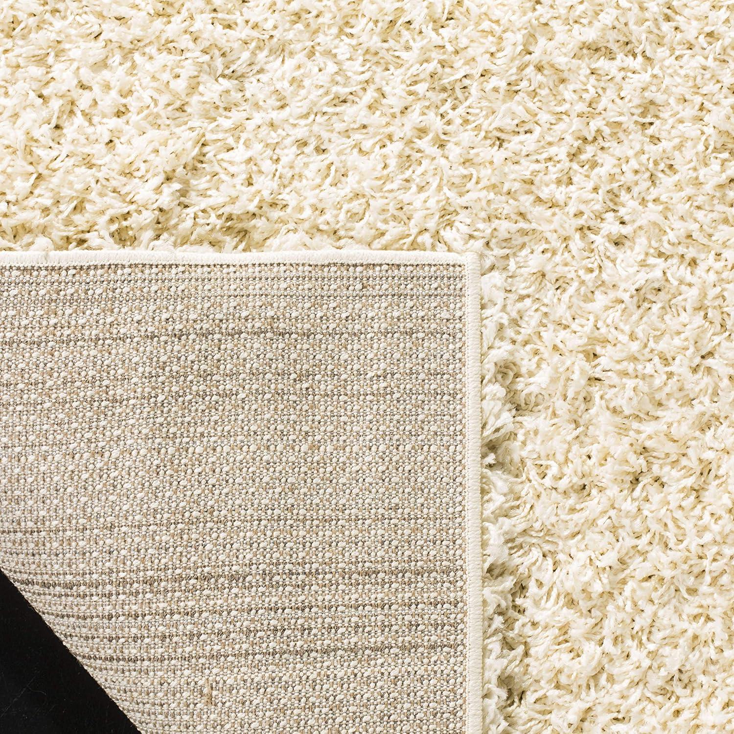 Athens Shag SGA119 Power Loomed Indoor Area Rug - Ivory - 5'1"x7'6" - Safavieh