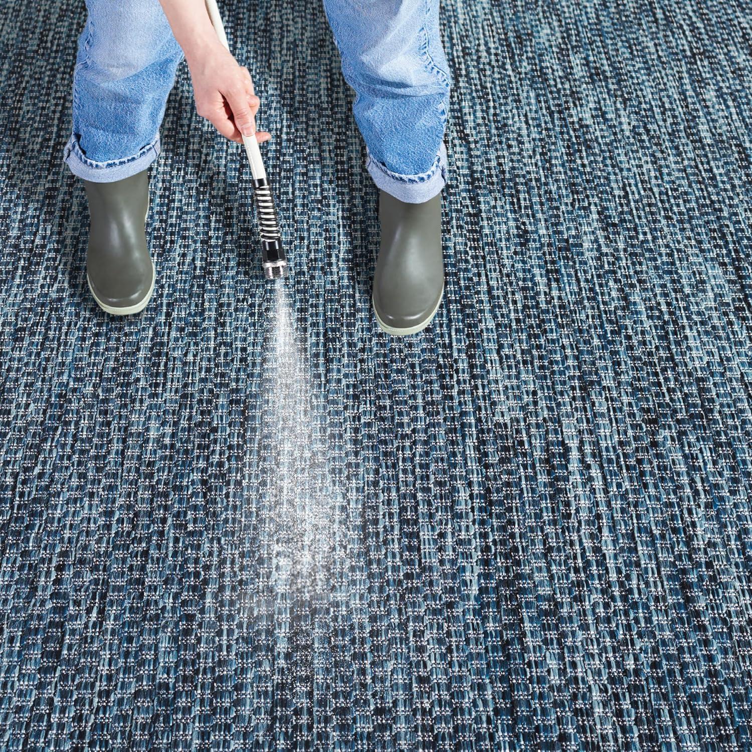 Beach House BHS260 Machine Made Loomed Area Rug - Navy - 6'-7" X 6'-7"  Square - Safavieh