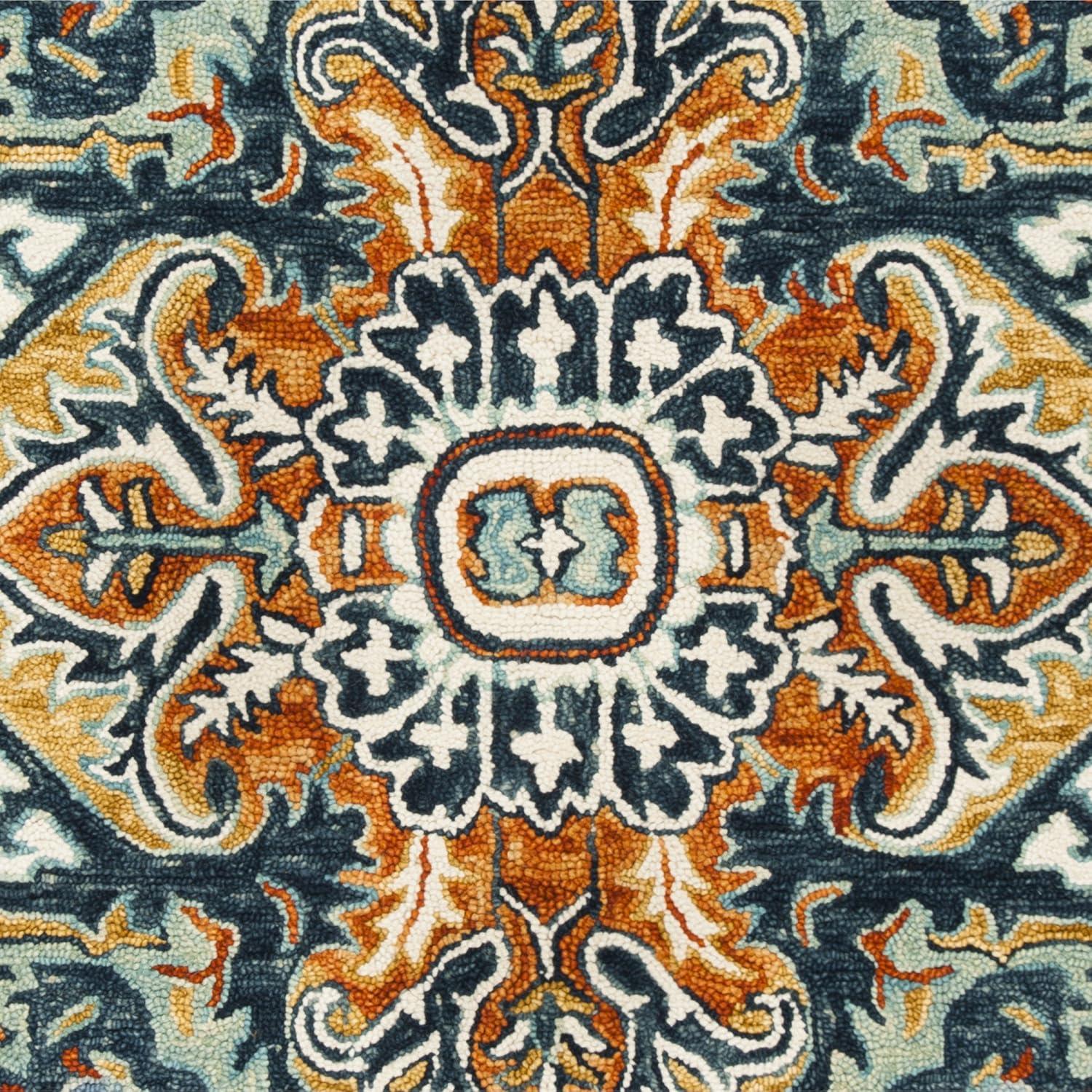 SAFAVIEH Aspen Caroline Southwestern Area Rug, Blue/Rust, 4' x 6'