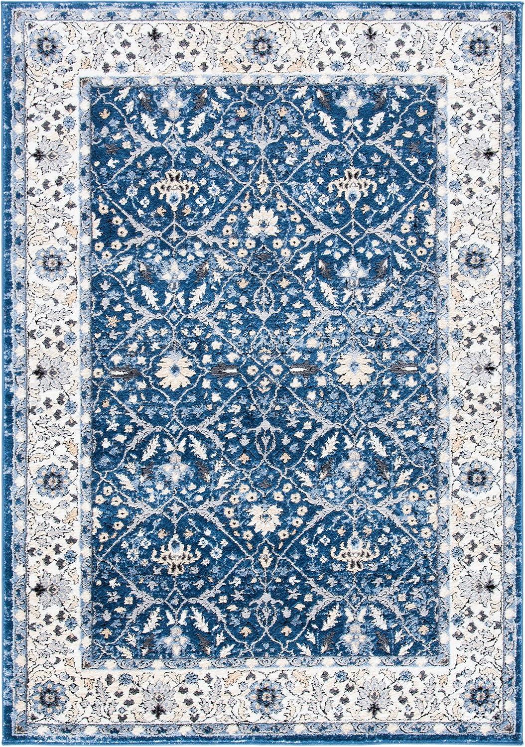 SAFAVIEH Amelia Emmalyn Floral Area Rug, Navy/Ivory, 8' x 10'