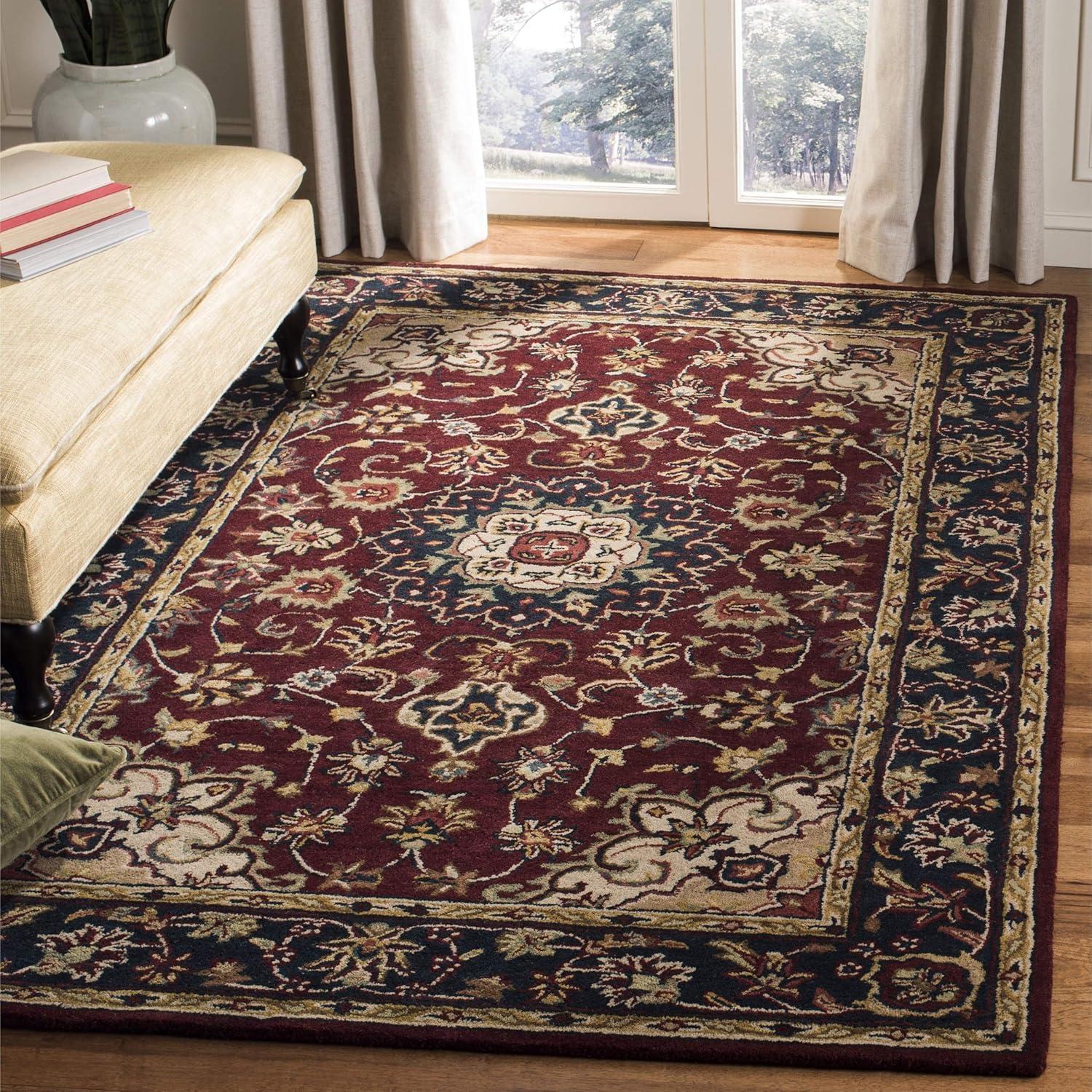 SAFAVIEH Classic Kennet Oriental Wool Area Rug, Burgundy/Navy, 7'6" x 9'6"