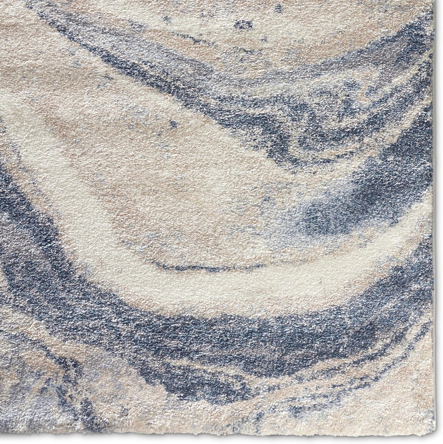 3'x10' Vibe by Orion Abstract Area Rug Blue/Light Gray - Jaipur Living: High Pile Runner, Vintage Style, Indoor Use