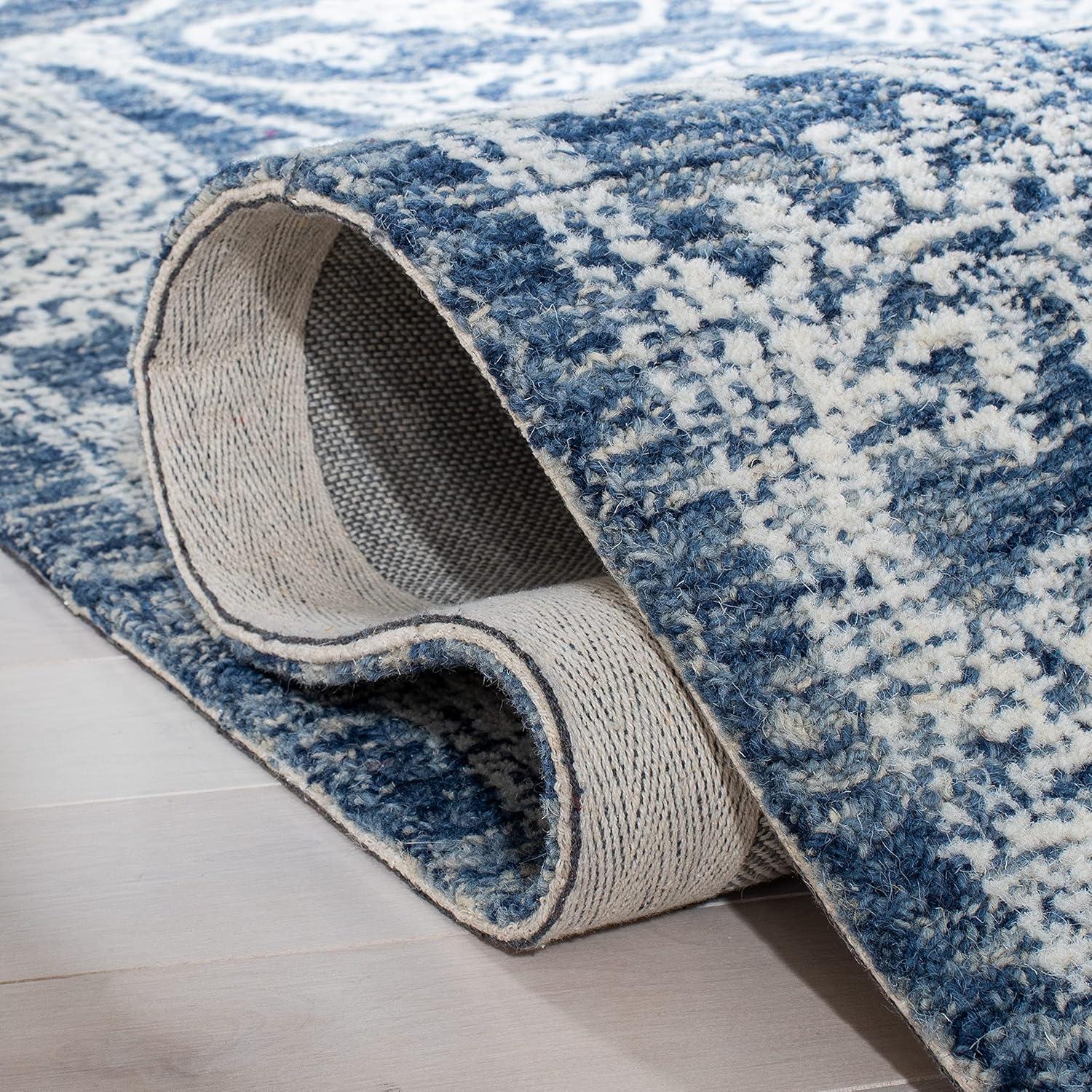 Metro MET806 Hand Tufted Indoor Area Rug - Natural/Blue - 5'x8' - Safavieh