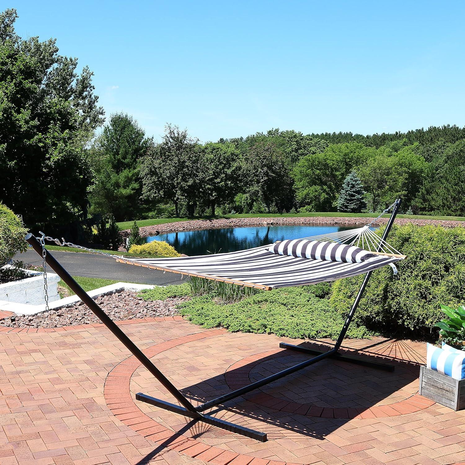 2-Person Quilted Polyester Spreader Bar Hammock