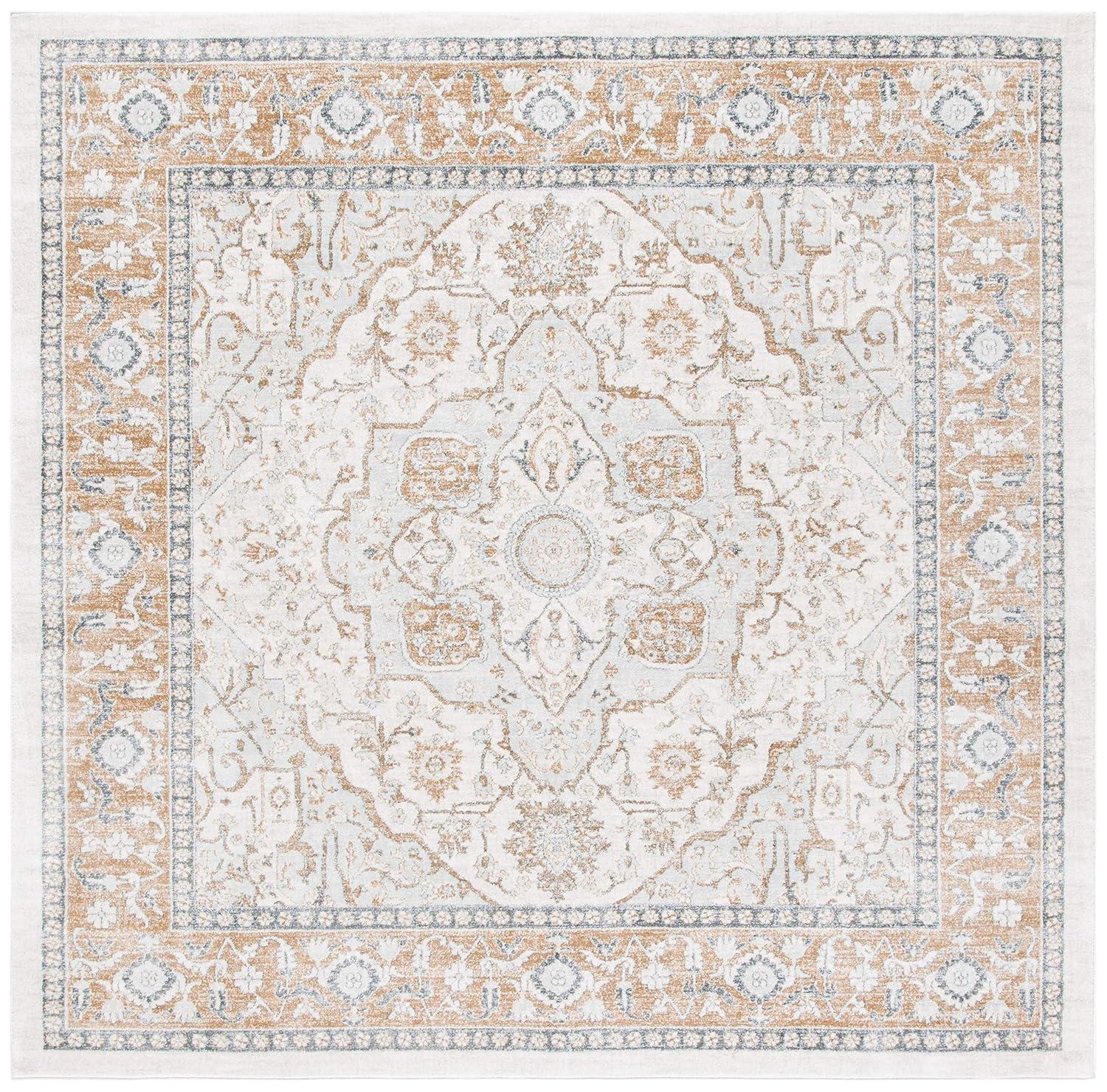 Isabella ISA936 Power Loomed Area Rug - Cream/Beige - 6'7"x6'7" - Safavieh