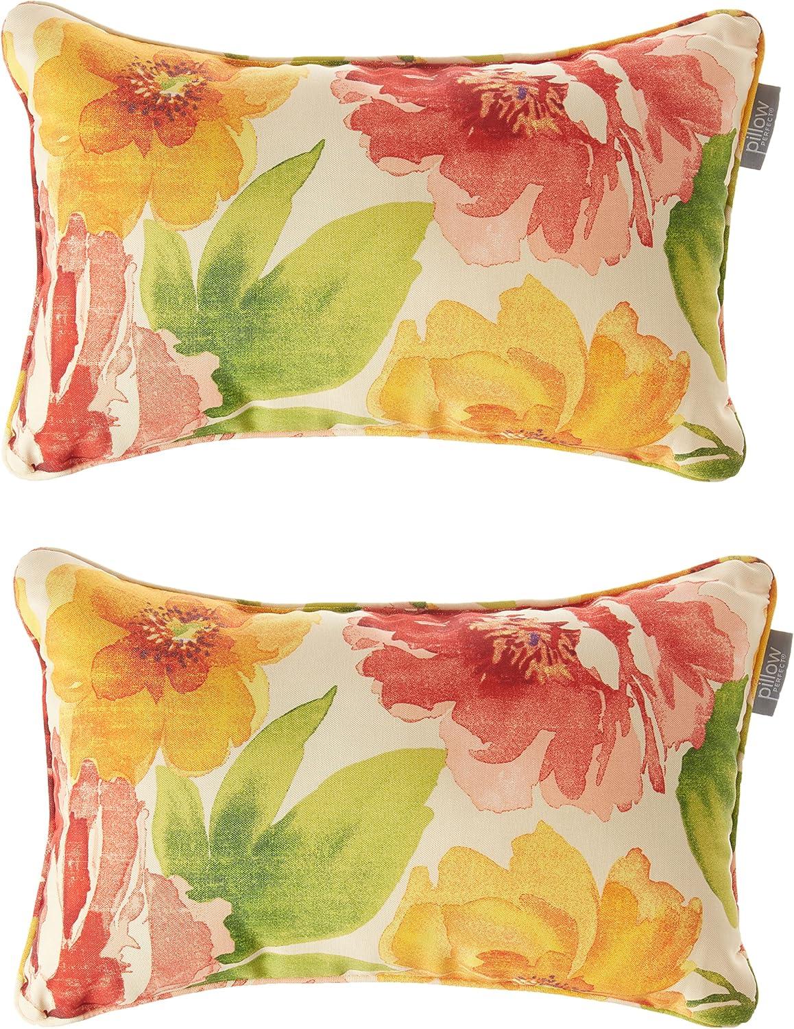 Primro Floral Indoor/Outdoor Reversible Throw Pillow (Set of 2)