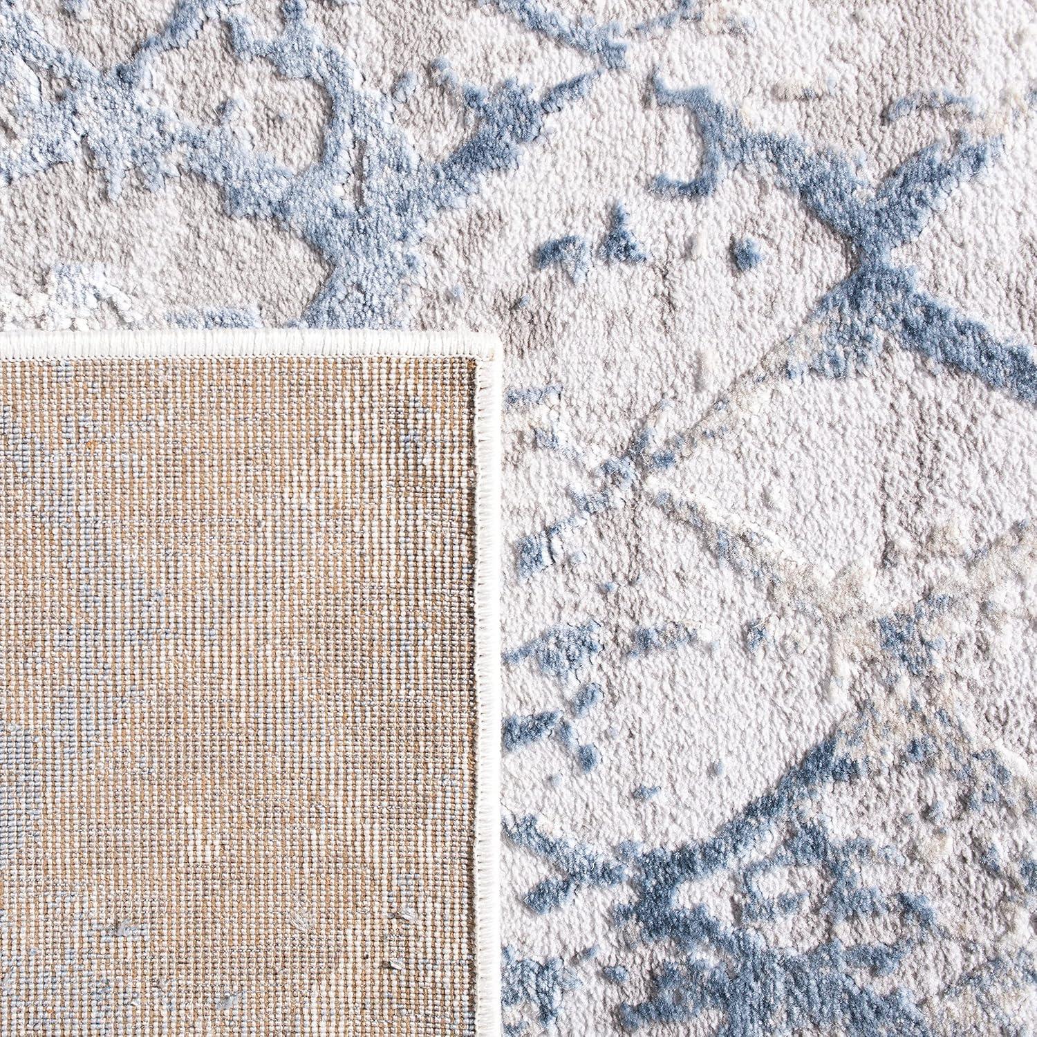 Amelia ALA783 Power Loomed Runner Rug  - Light Grey/Blue - 2'2"x10' - Safavieh.
