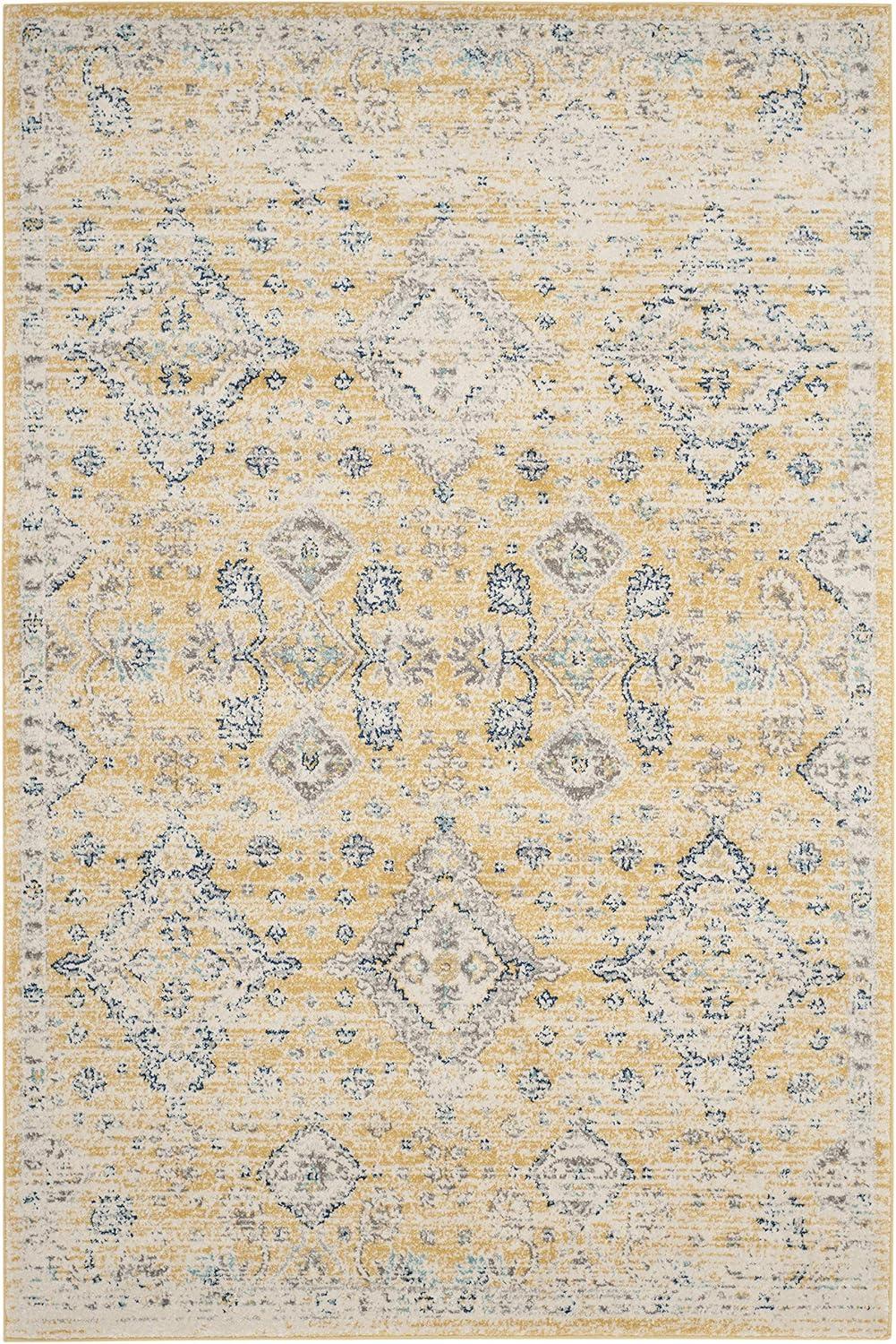 Evoke EVK224 Power Loomed Area Rug - Gold/Ivory - 4'x6' - Safavieh.