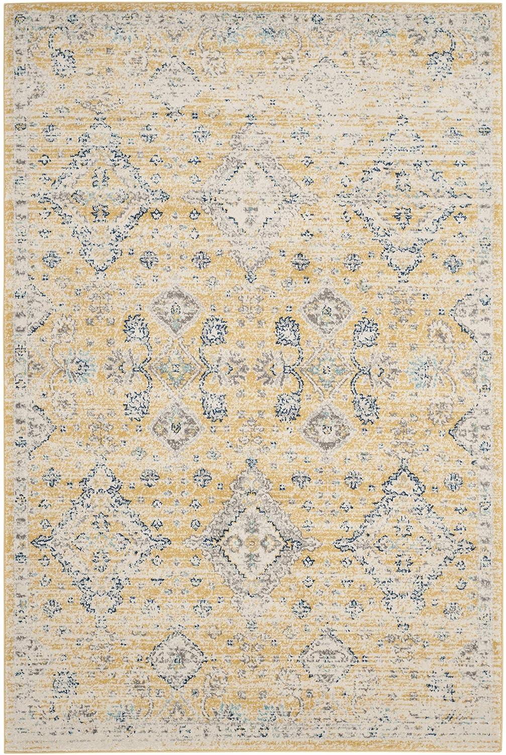 Evoke EVK224 Power Loomed Area Rug - Gold/Ivory - 4'x6' - Safavieh.