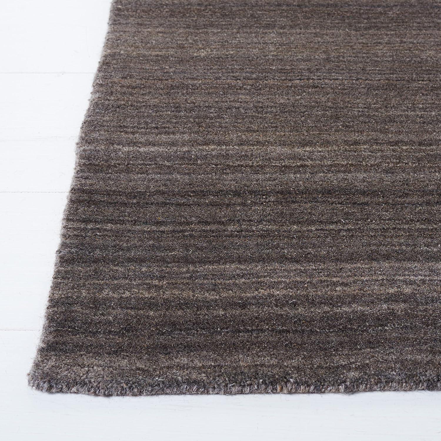 Charcoal Hand-Knotted Wool Rectangular Area Rug - 27in x 4in