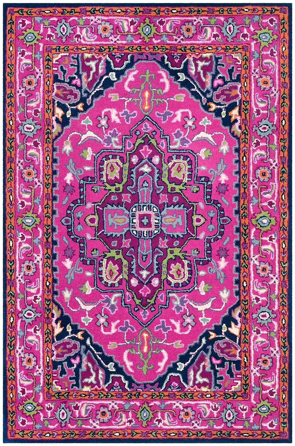 Bellagio BLG541 Hand Tufted Accent Rug - Pink/Navy - 3'x5' - Safavieh.