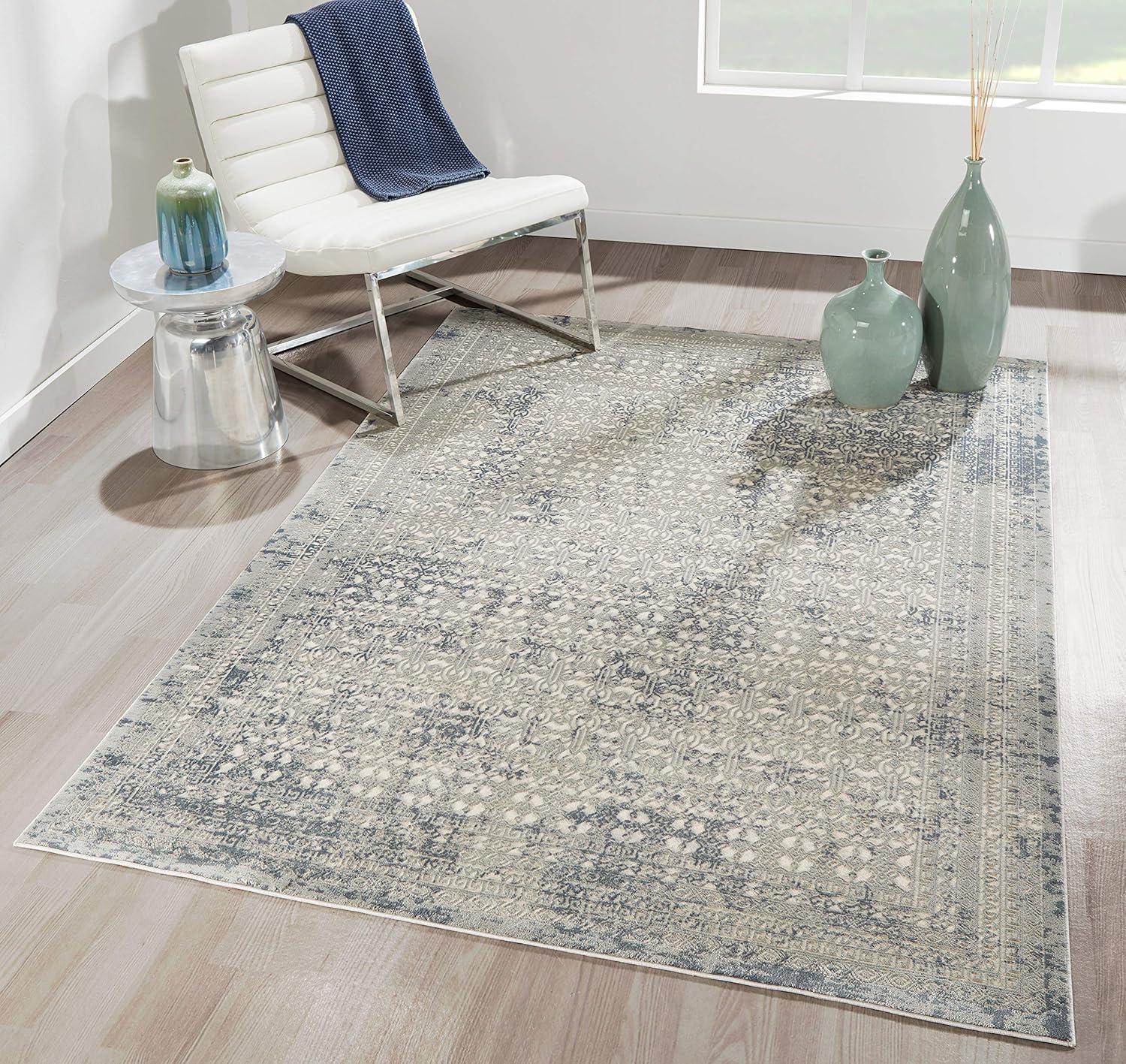 Genevieve Distressed Multicolor Polyester Area Rug