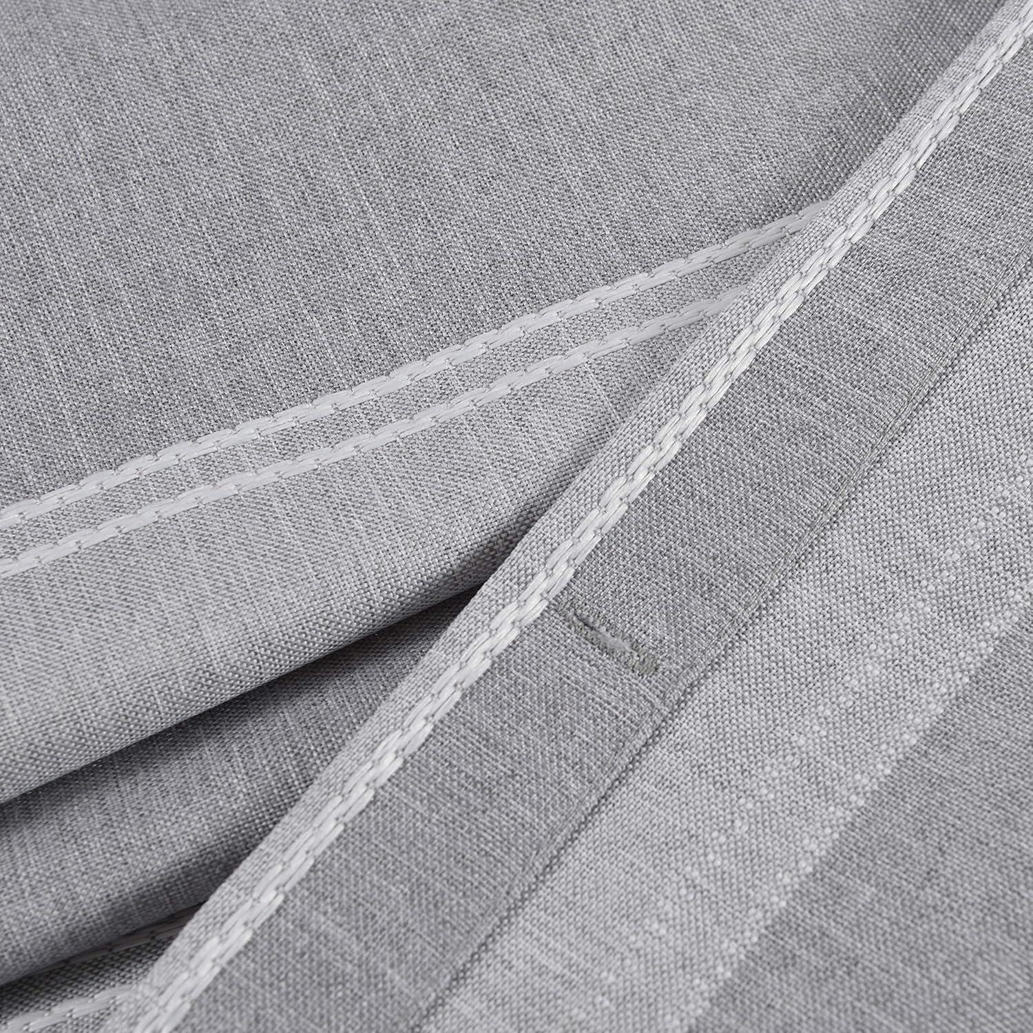 Dainty Home Madison Striped Textured Embossed Weaved Striped Cotton Feel Designed Fabric Shower Curtain 70W x 72L in Silver