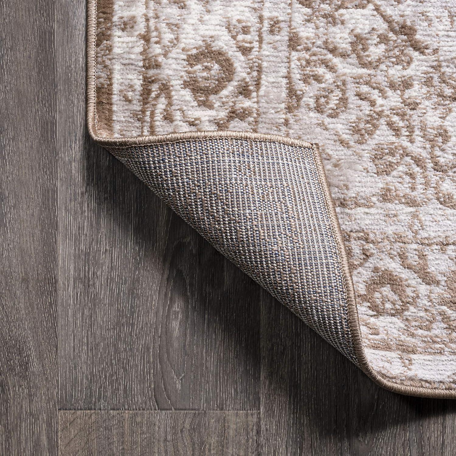 3'x5' Rosalia Cottage Medallion Area Rug, Brown/Cream - JONATHAN Y