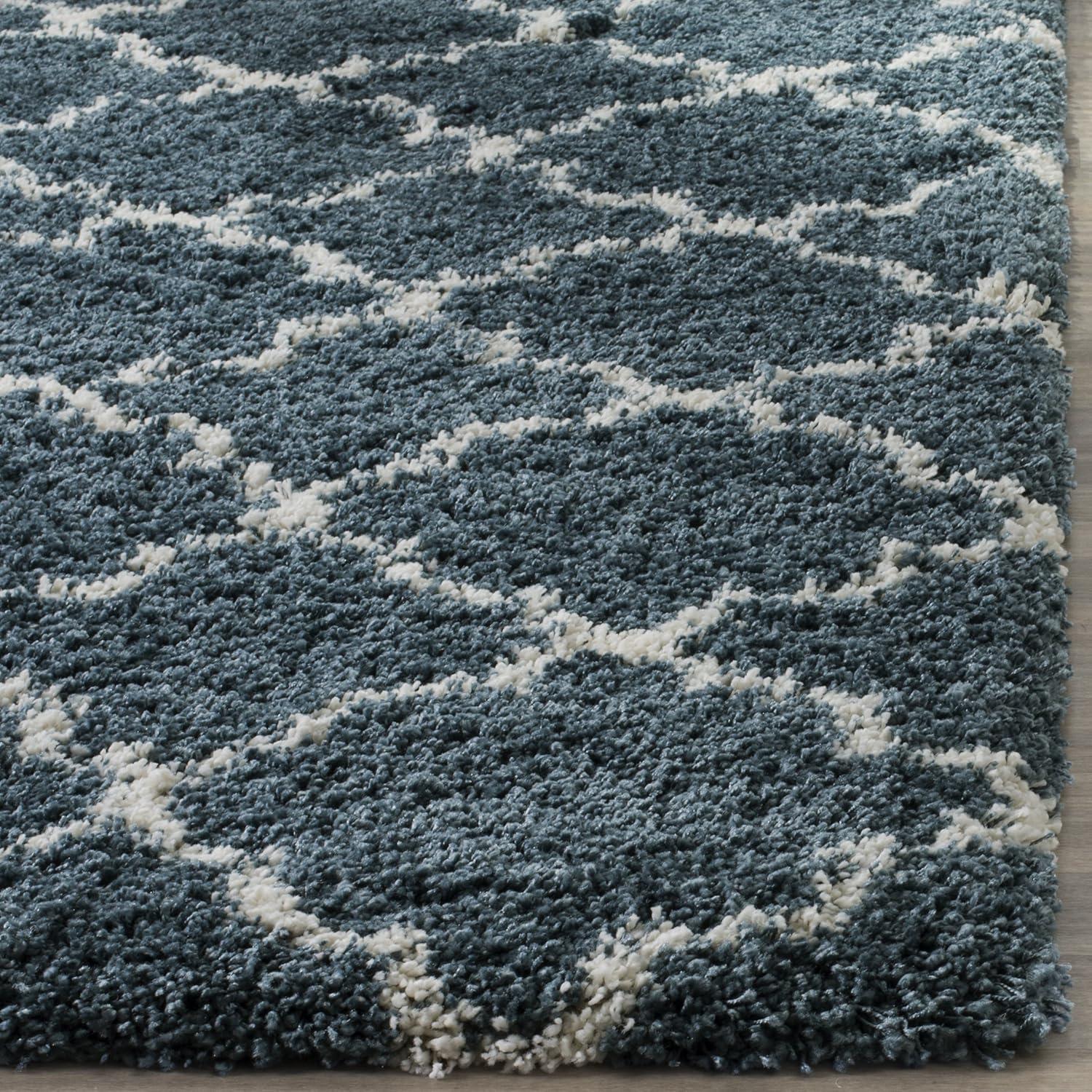 Hudson Shag SGH282 Power Loomed Indoor Area Rug - Slate Blue/Ivory - 4'x6' - Safavieh.