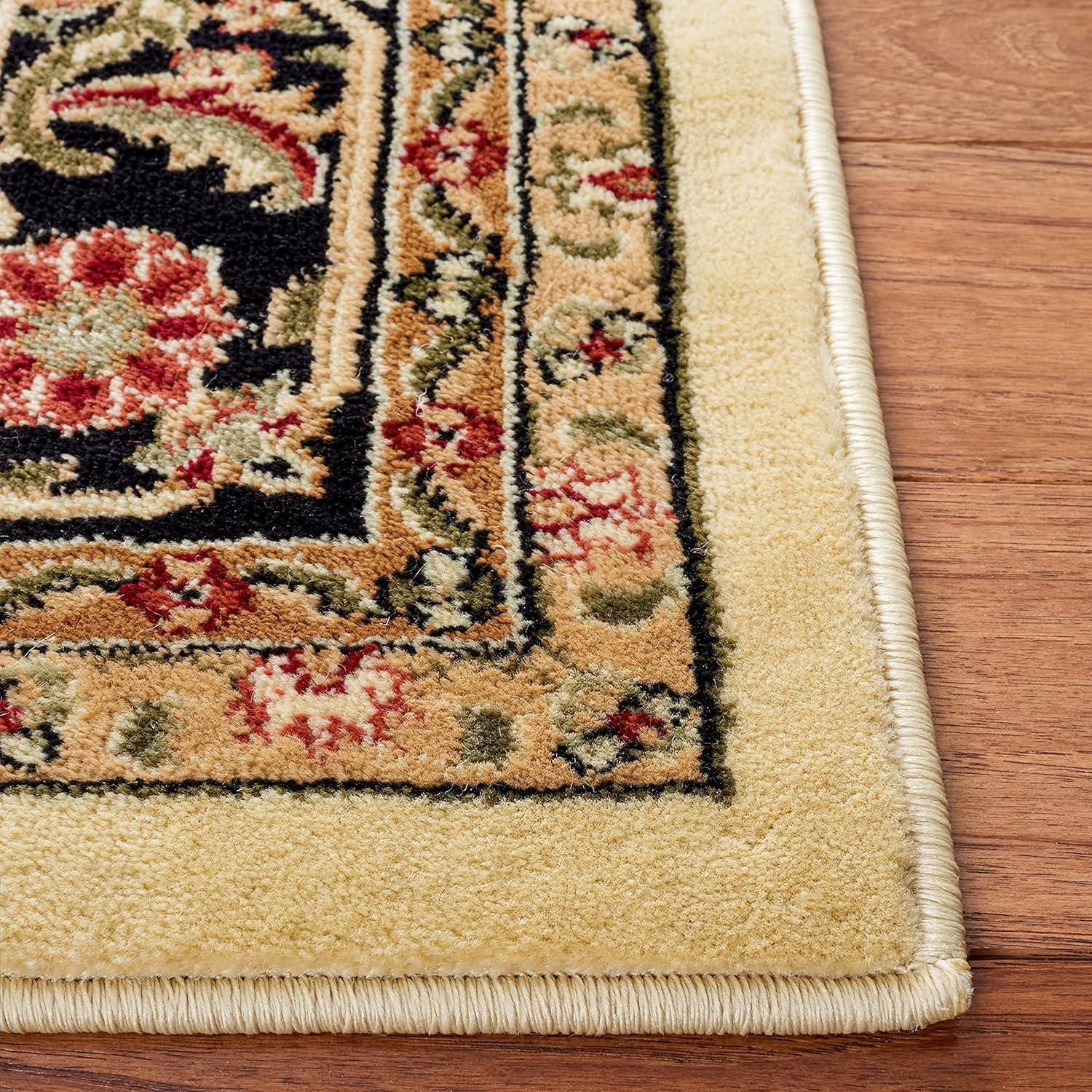 Lyndhurst Heriz LNH330 Power Loomed Area Rug - Beige/Black - 4'x6' - Safavieh