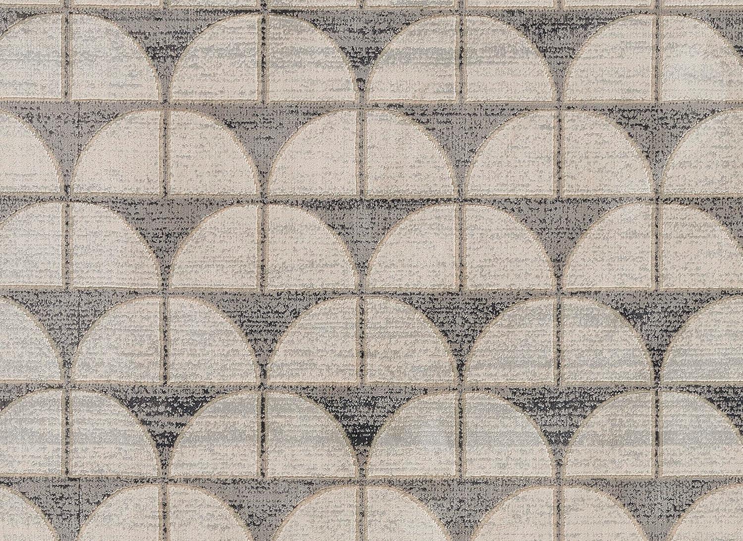 Momeni 5'1"x7'7" Edition Geometric Machine Loomed Area Rug Charcoal Gray: Indoor Low Pile Polyester Rectangle Rug