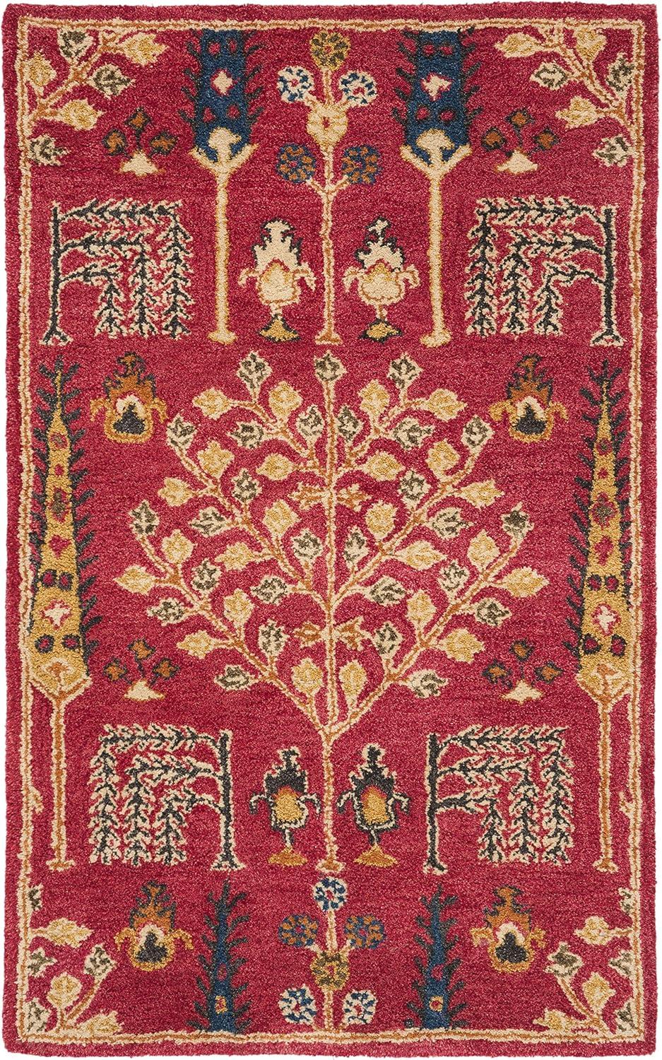 Heritage HG418 Hand Tufted Area Rug - Red/Multi - 3'x5' - Safavieh.